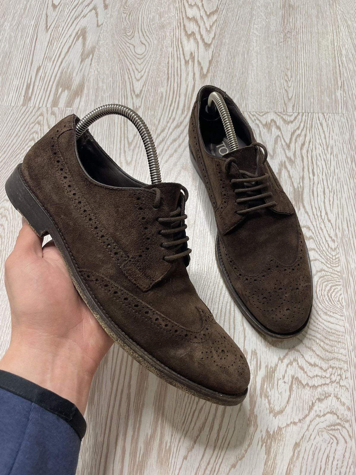 Tod's Tod’s men’s brown suede leather brogue shoes Size US 7.5 / EU 40-41 - 2 Thumbnail