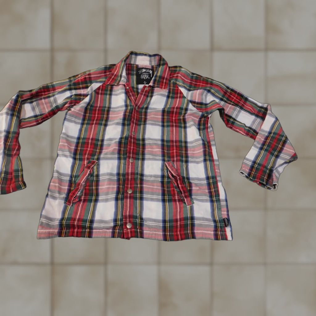 Vintage VINTAGE Stussy Jacket Mens L Red Green Plaid Cotton Button Up Shirt Y2K Size US L / EU 52-54 / 3 - 1 Thumbnail