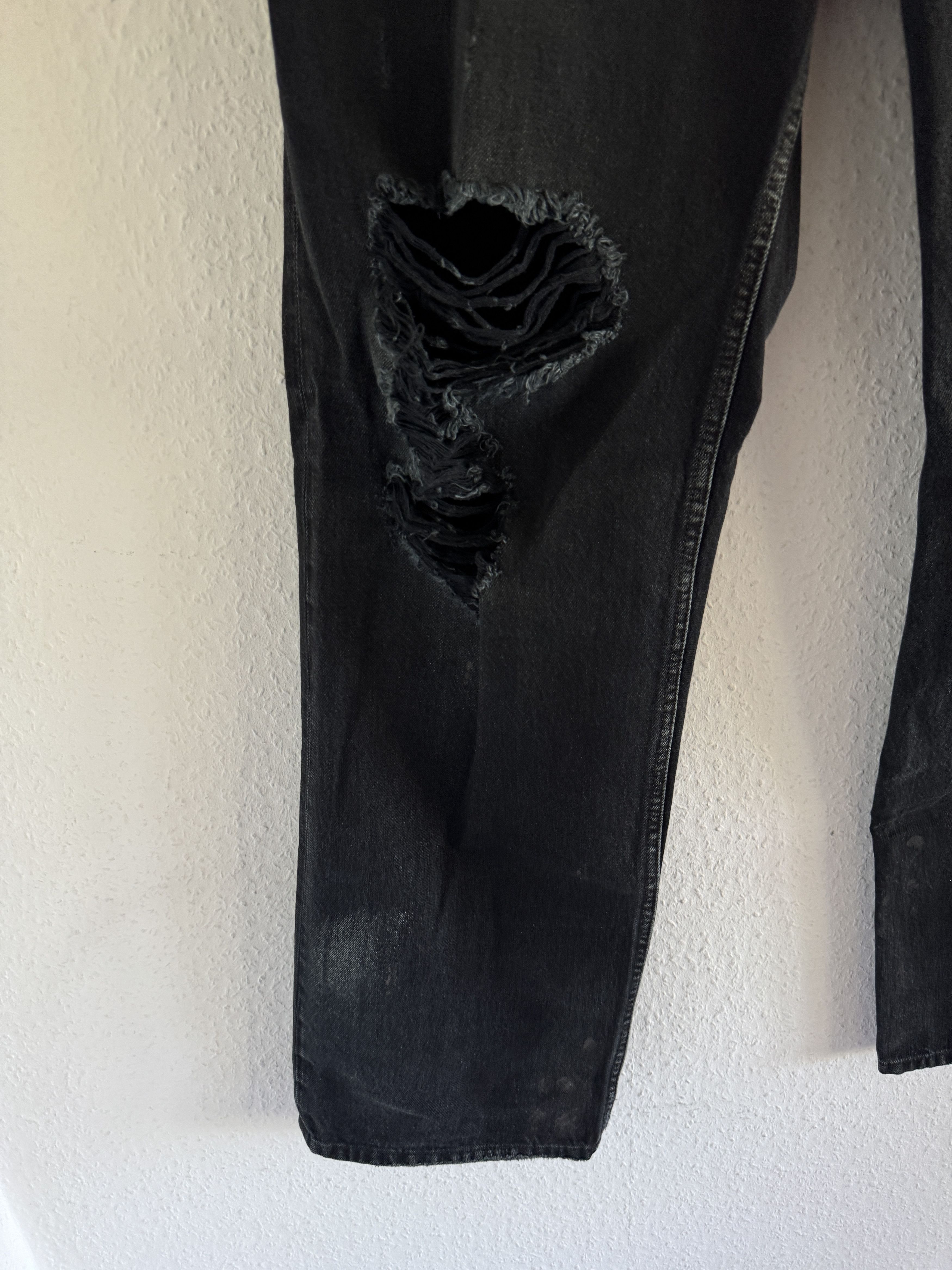 Balenciaga Destroyed Black Denim Jeans Size US 34 / EU 50 - 6 Thumbnail