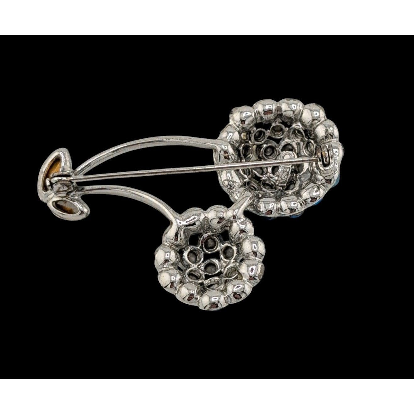 Other Vintage Rockabilly BSK Cherry Figural Brooch Silver Tone Wit Size ONE SIZE - 3 Thumbnail