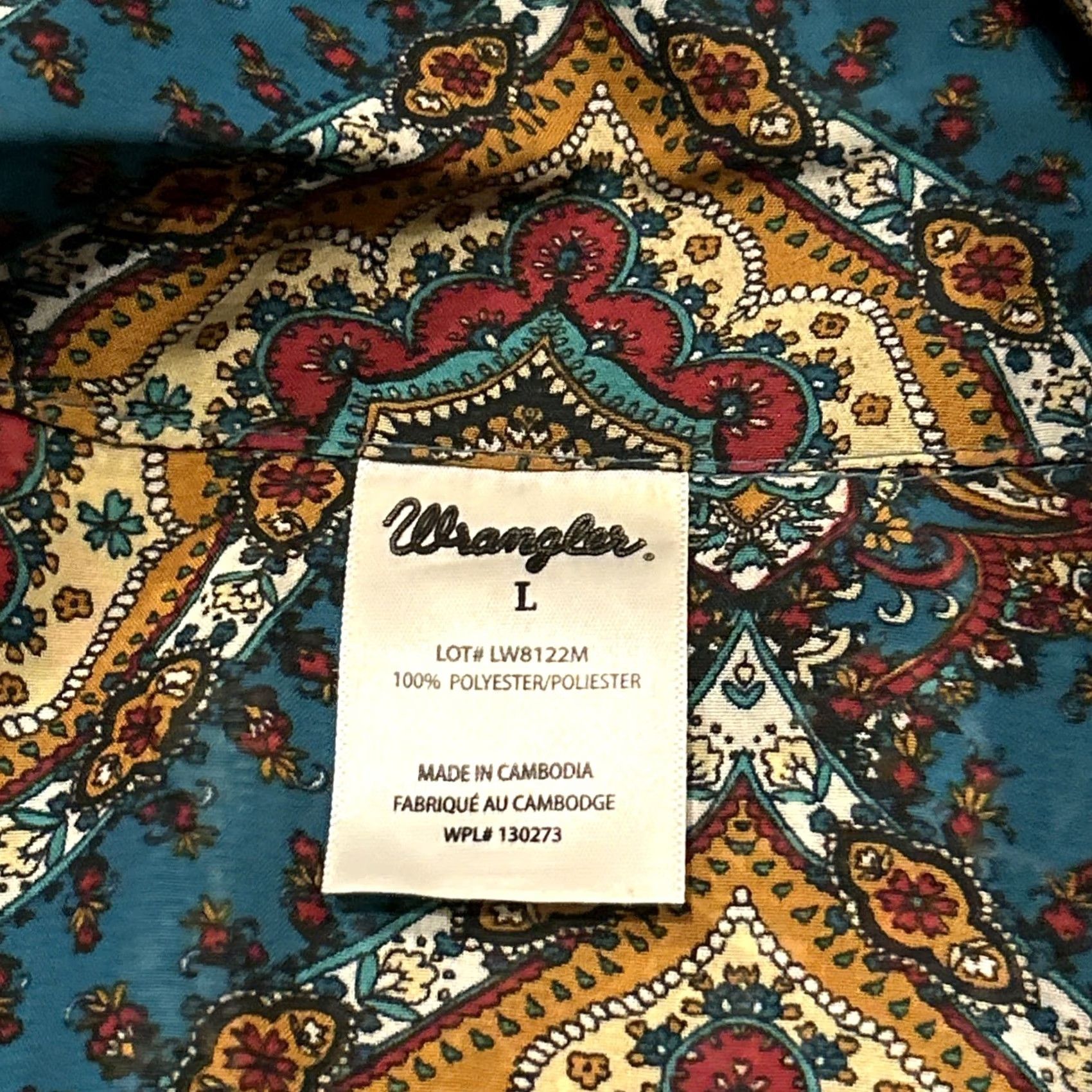 Wrangler Wrangler Vintage Paisley Collared Blouse Size L Western Boho Bohemian A27 Size L / US 10 / IT 46 - 2 Thumbnail