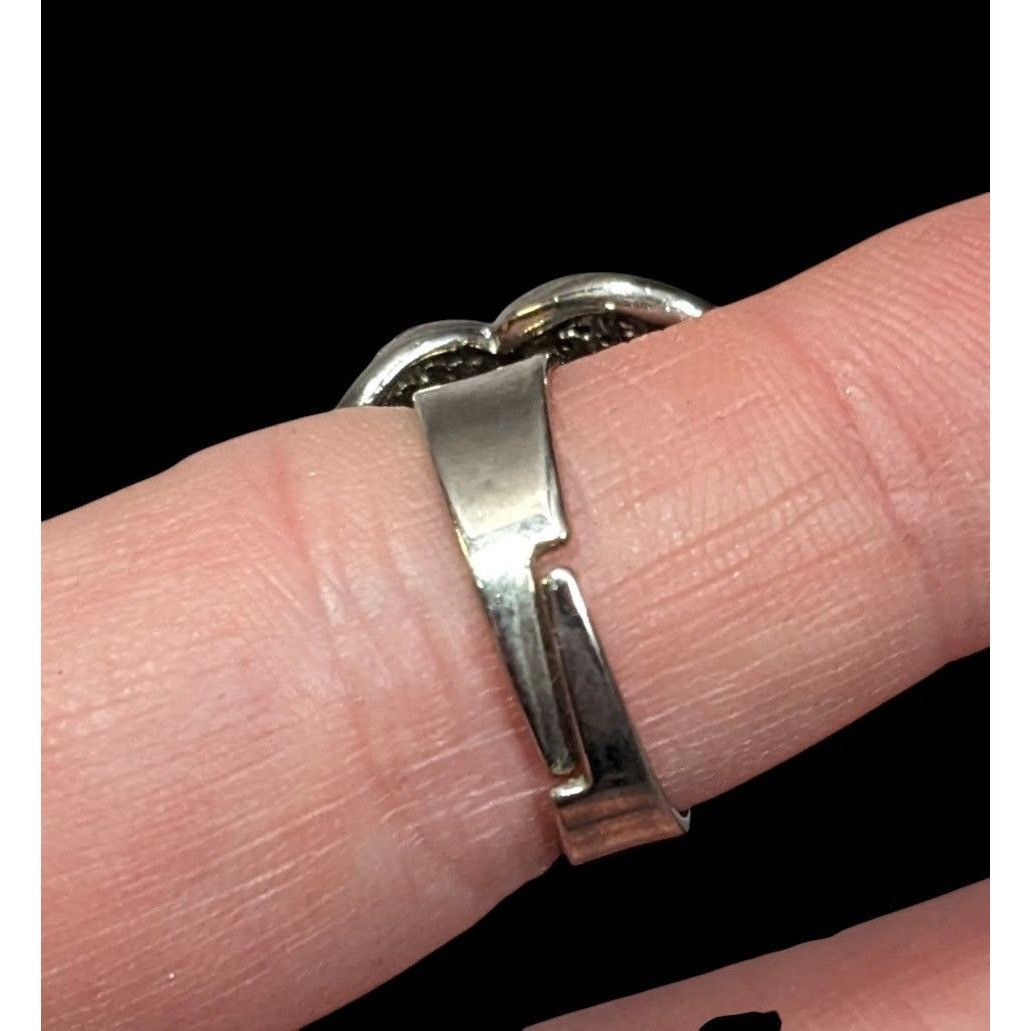 Other Gothic Vampire Knot Ring Silver Tone With Red Stones Adjusta Size ONE SIZE - 3 Thumbnail