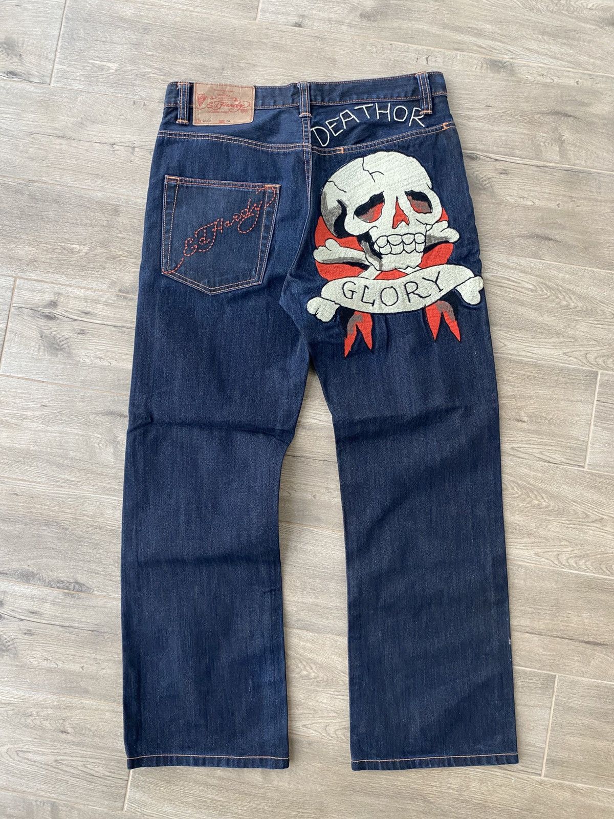 Ed Hardy × Vintage 💀ED HARDY skull vintage jeans Size US 34 / EU 50 - 2 Thumbnail