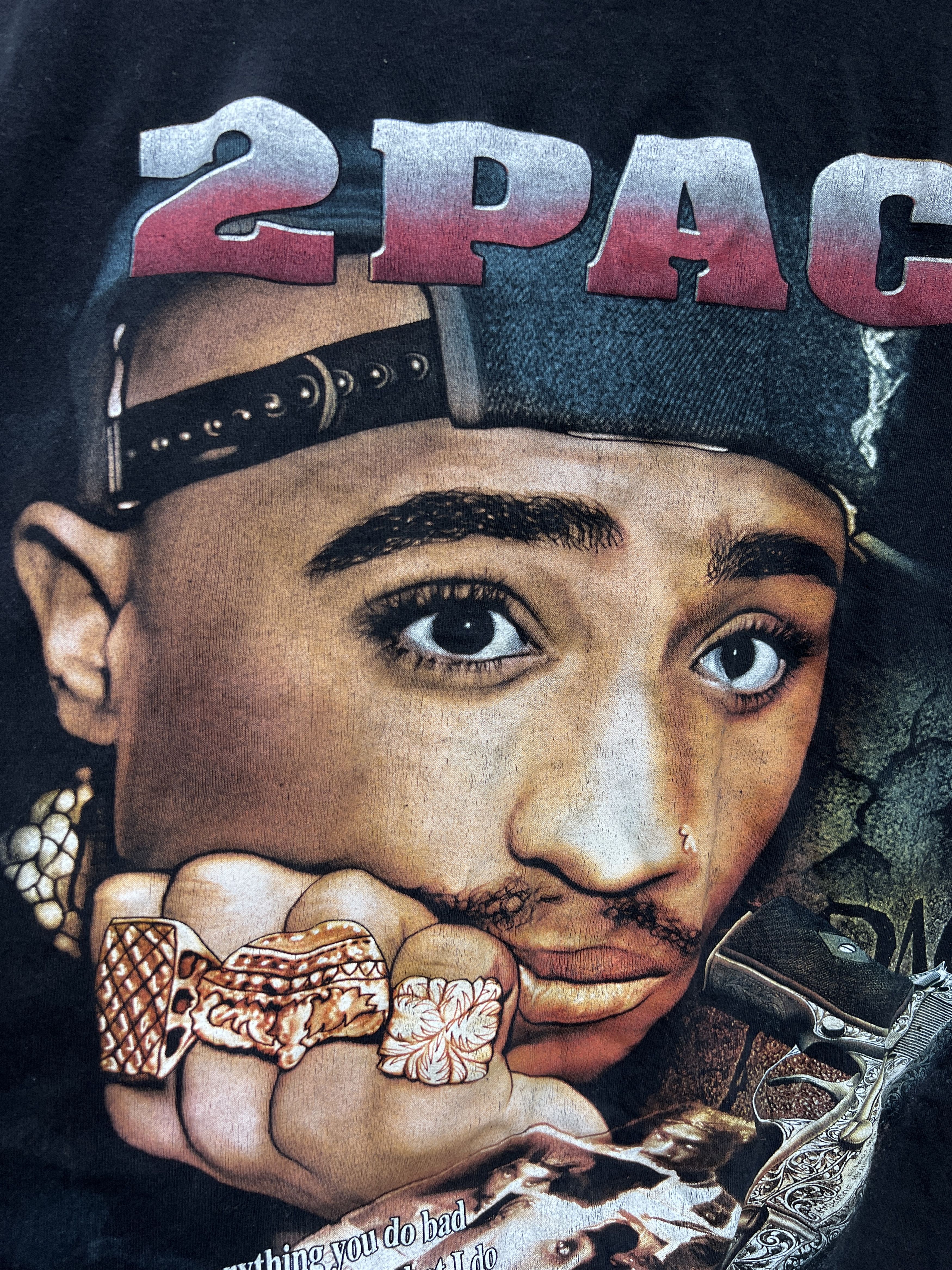 Band Tees × Rap Tees × Vintage Vintage 2Pac 1971-1996 Vintage Memorial Rap T-shirt Size US XL / EU 56 / 4 - 6 Thumbnail