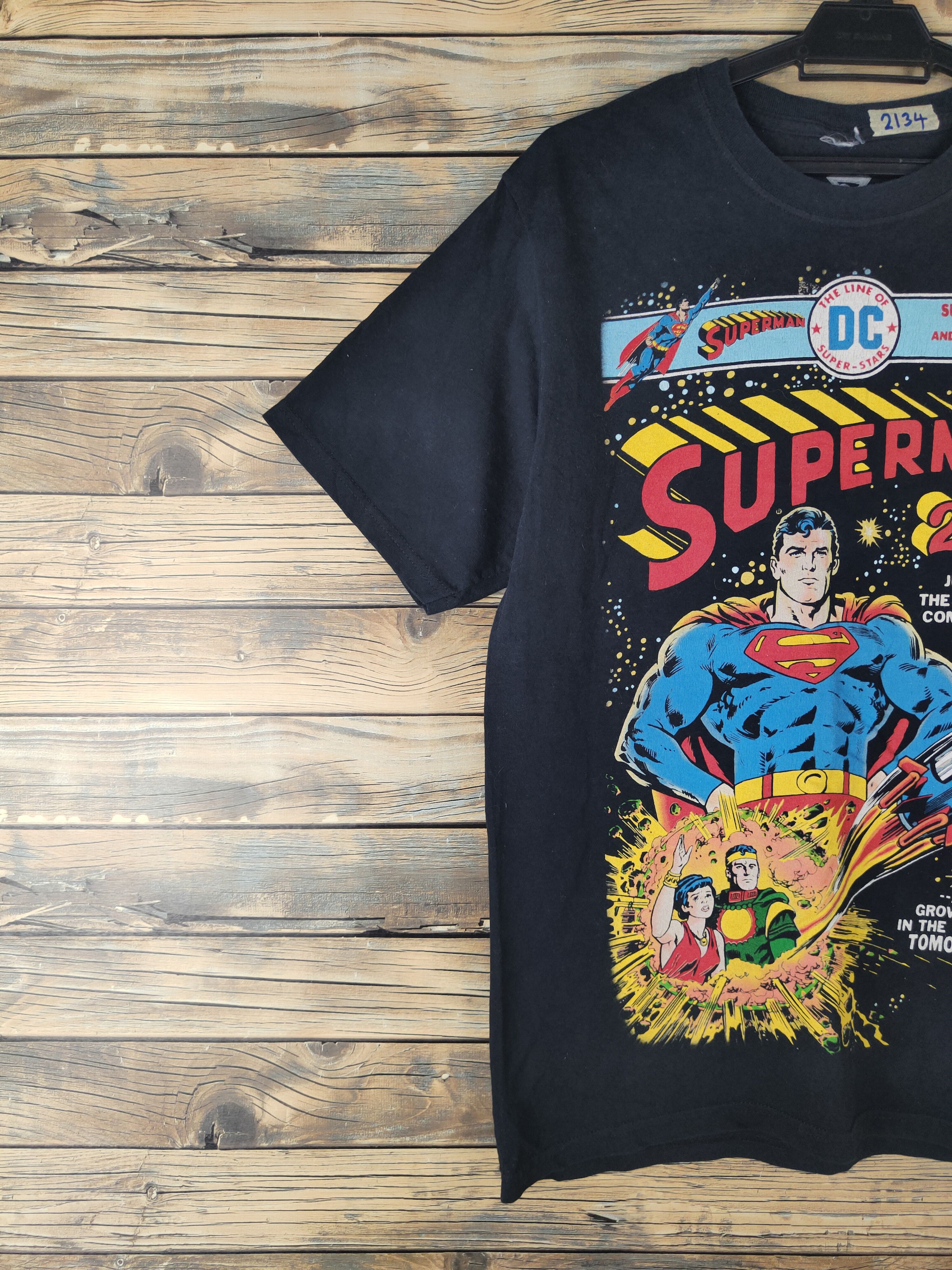 DC × Japanese Brand DL Superman Black Short Sleeve T-shirt #2134 Size US M / EU 48-50 / 2 - 4 Thumbnail