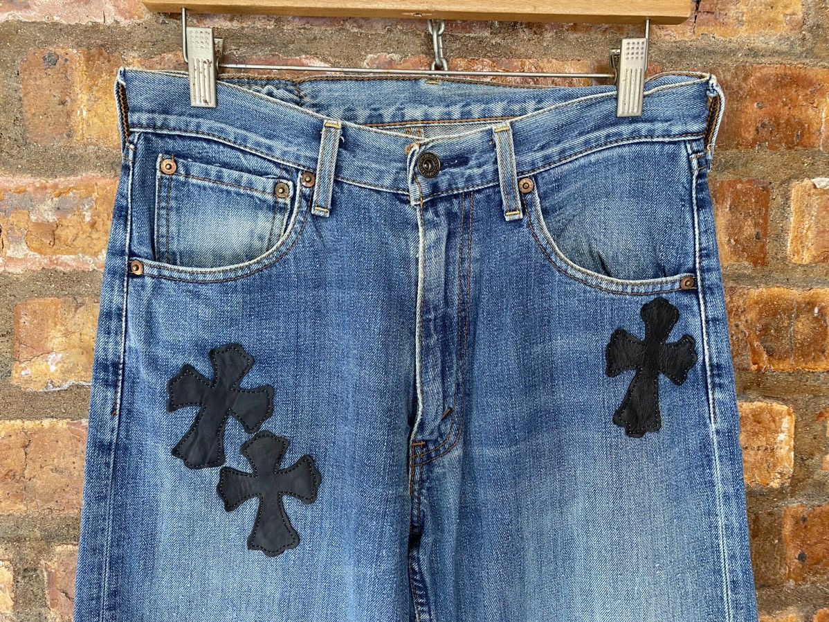 Japanese Brand Vtg Levis Distressed Cross Custom/Rebuild in Japan Size US 29 - 3 Thumbnail