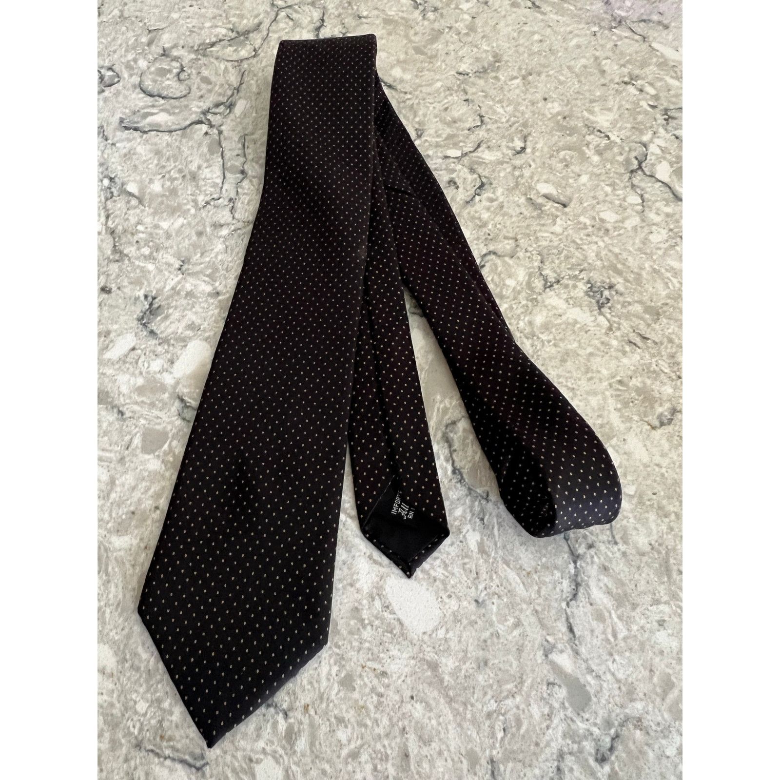 Vintage Arturo Phillipe 100% Imported Silk Neck Tie Black Brown Size ONE SIZE - 6 Thumbnail