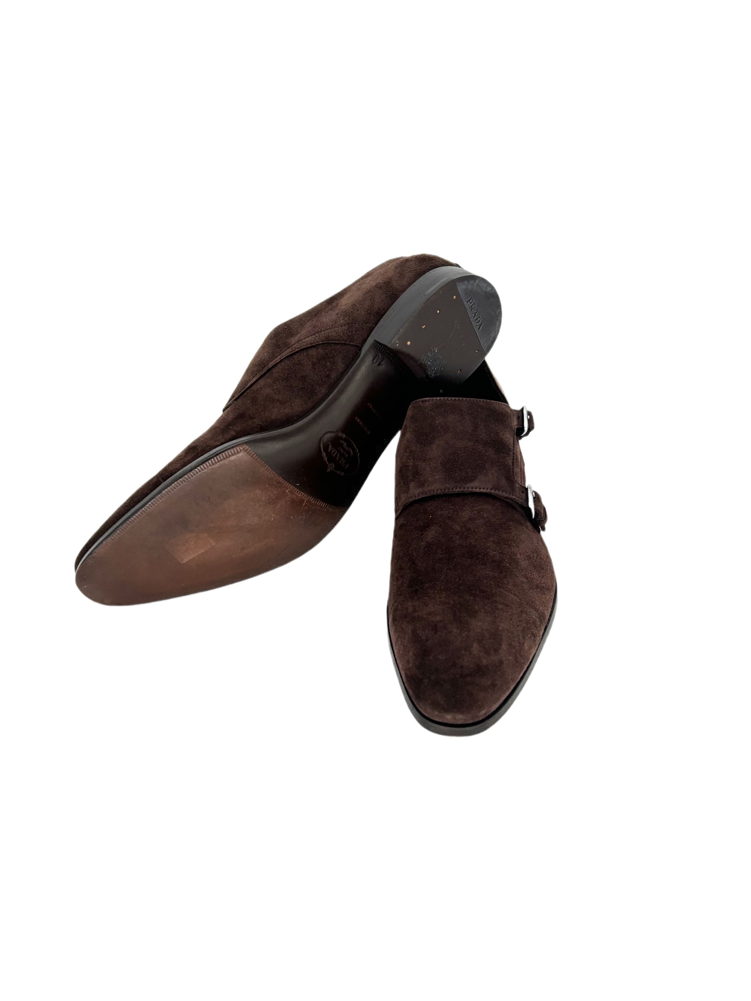 Prada Prada Brown Suede Double Monk Strap Shoe Size US 11 / EU 44 - 5 Thumbnail
