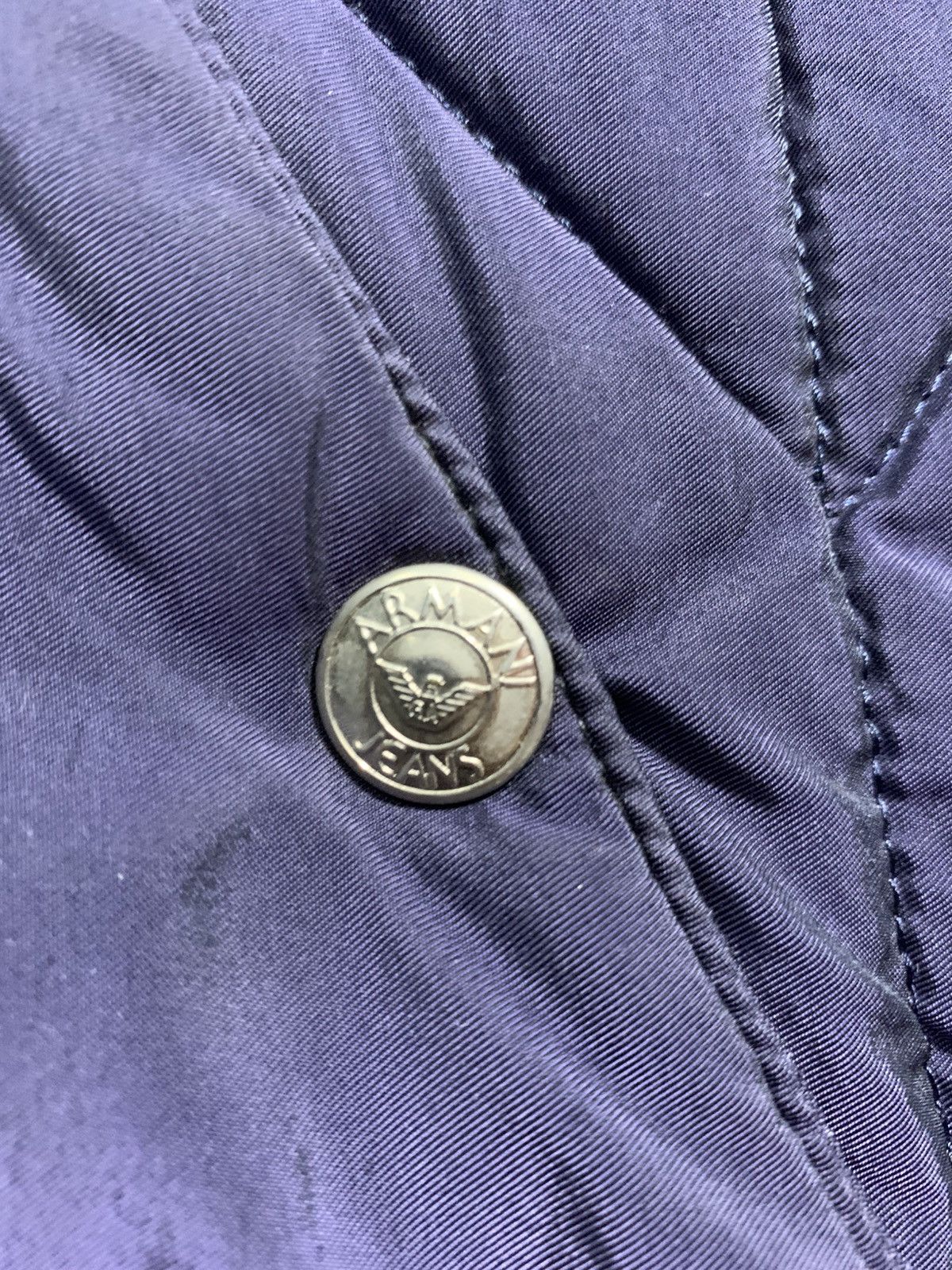 Armani 🔥VTG ARMANI JEANS QUILTED BOMBER JACKETS BLUE Size US L / EU 52-54 / 3 - 7 Thumbnail