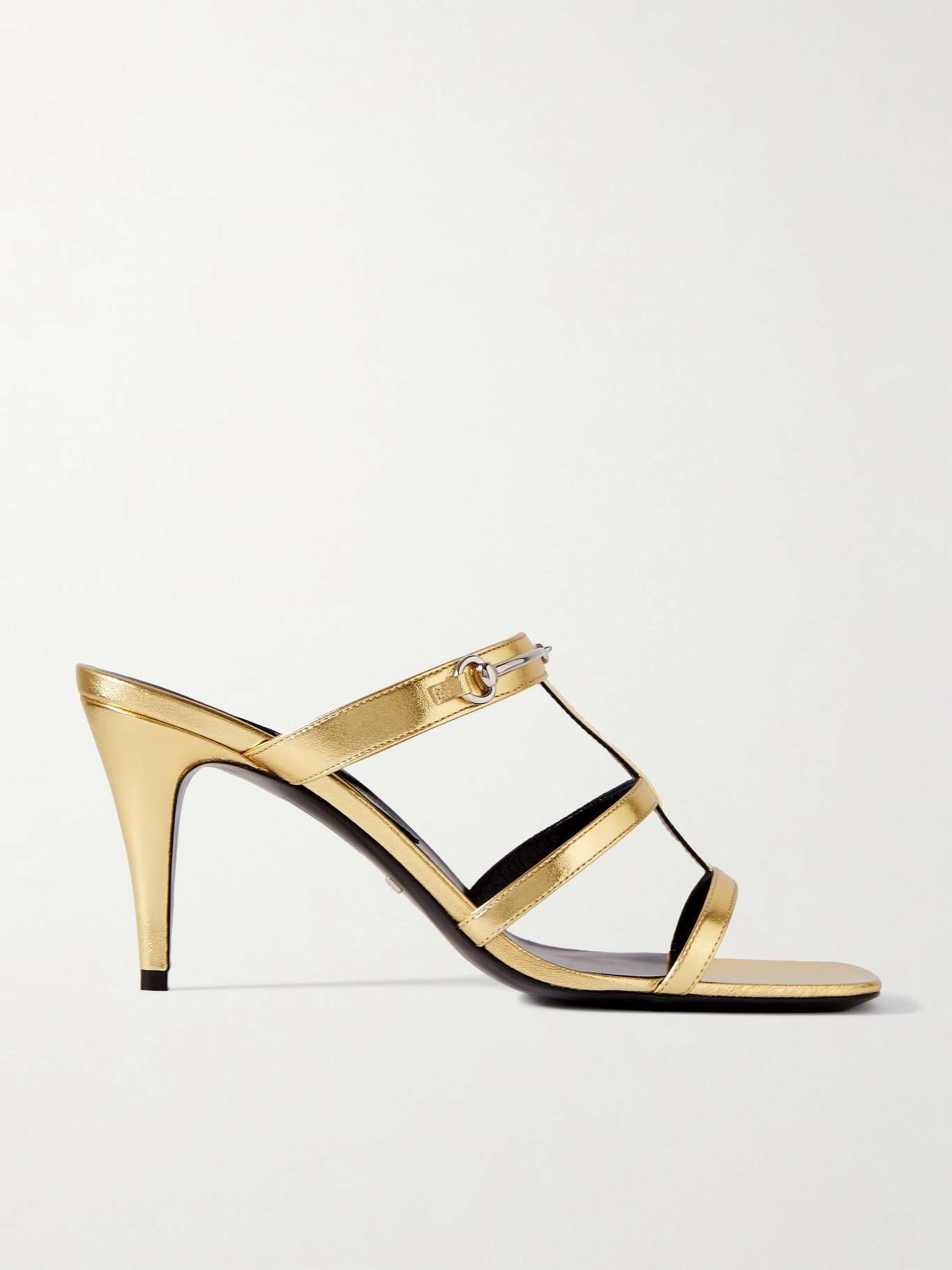 Gucci o1s1wg110225 Women's Slim Horsebit Slide Sandals in Gold Size US 8 / IT 38 - 1 Thumbnail