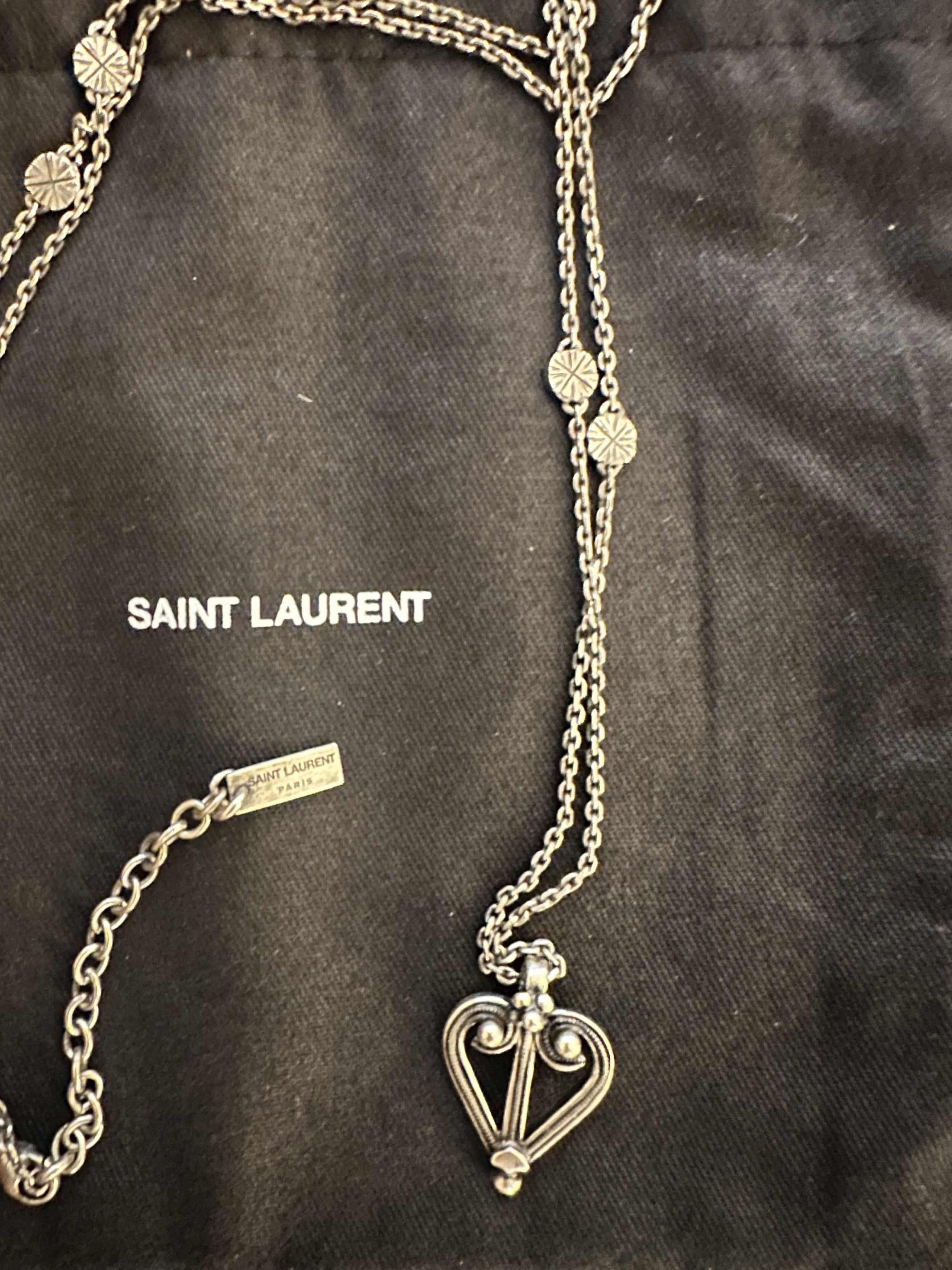 Yves Saint Laurent Heart Charm Pendant Necklace Size ONE SIZE - 5 Thumbnail