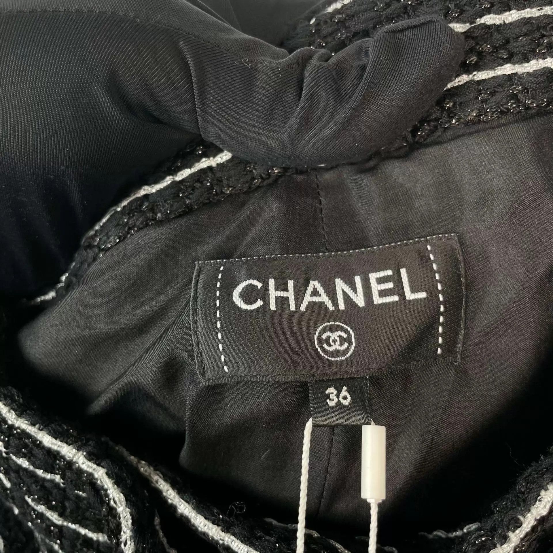 Chanel Chanel 23P Wool Colorblocked Pants Black Silver New Extra 36 Size 26" / US 2 / IT 38 - 6 Thumbnail
