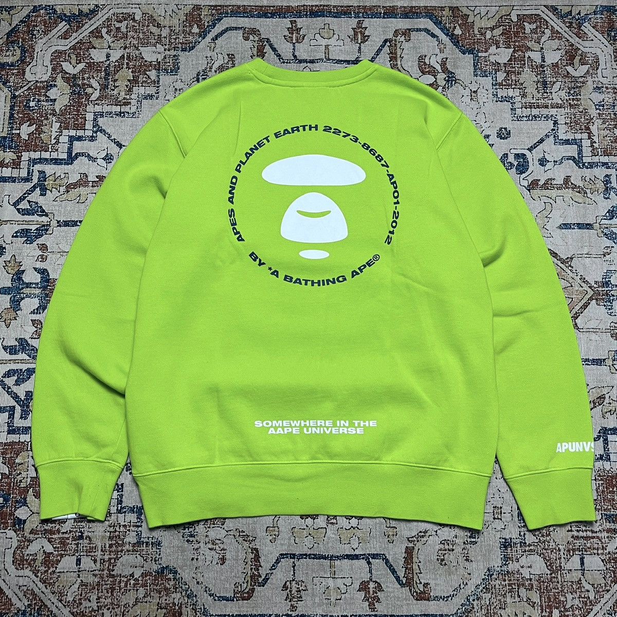 Aape × Bape A Bathing Ape Neon Green Sweatshirts Size US XL / EU 56 / 4 - 1 Thumbnail