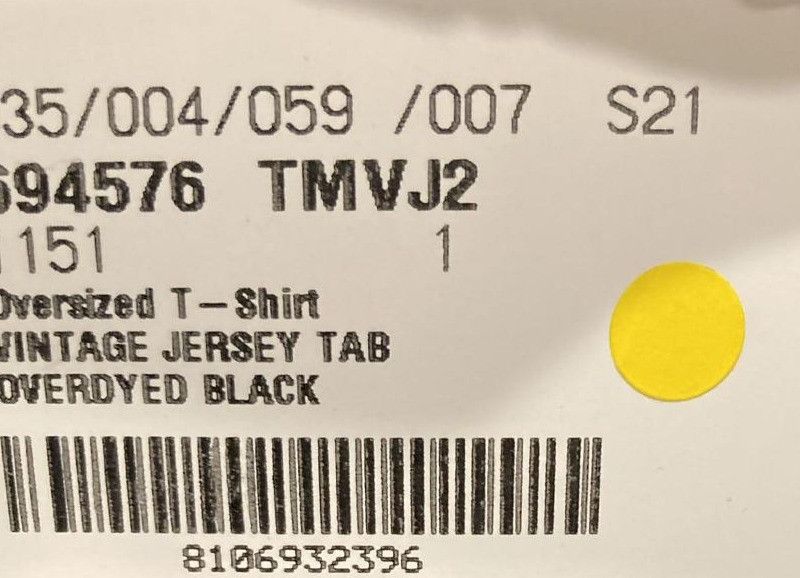 Balenciaga o1in1g1024 Tab T-Shirt Oversized in Overdyed Black Size US S / EU 44-46 / 1 - 6 Thumbnail