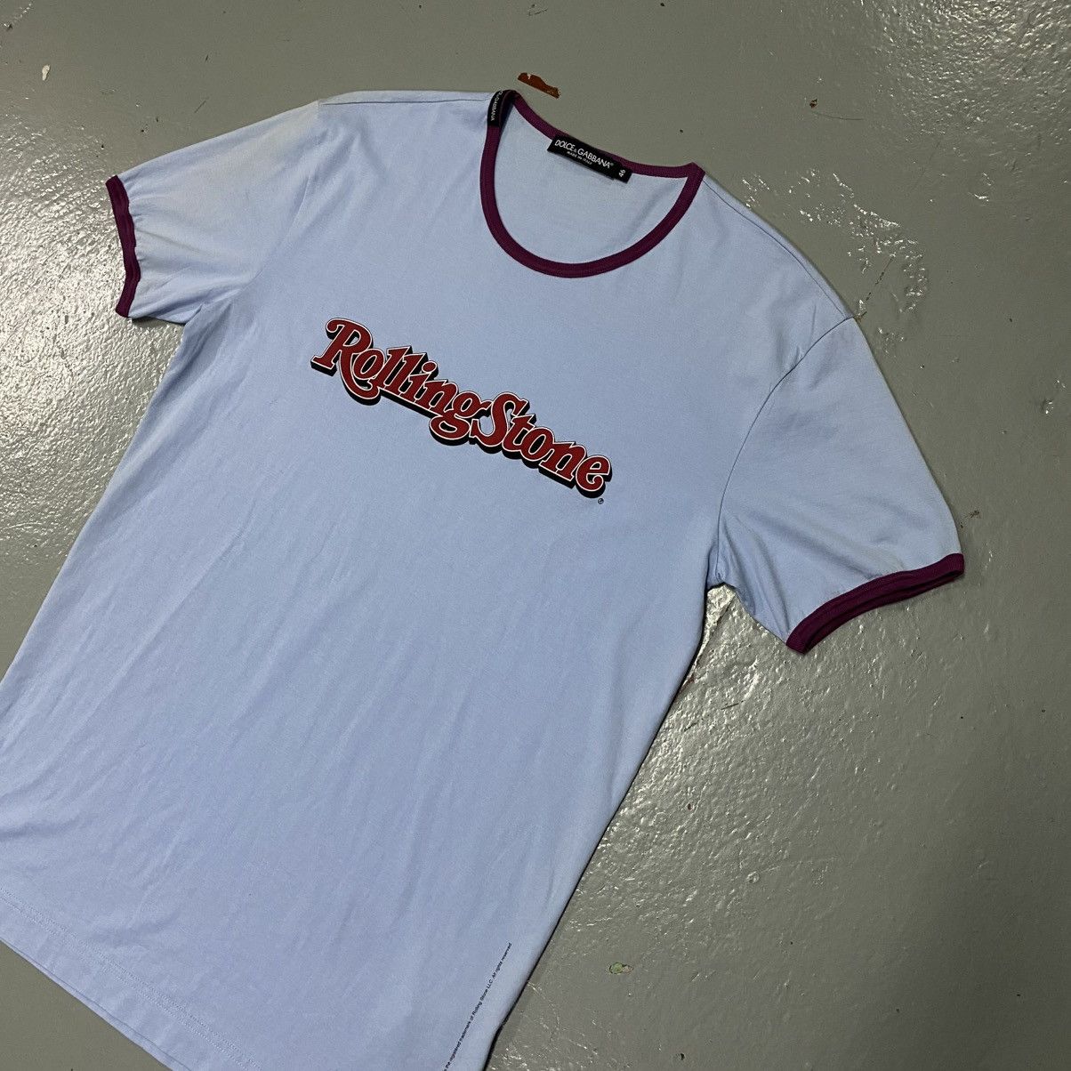 Band Tees × Dolce & Gabbana × The Rolling Stones Vintage Dolce Gabbana Rolling Stone Ringer Tee Very Rare Size US L / EU 52-54 / 3 - 1 Thumbnail