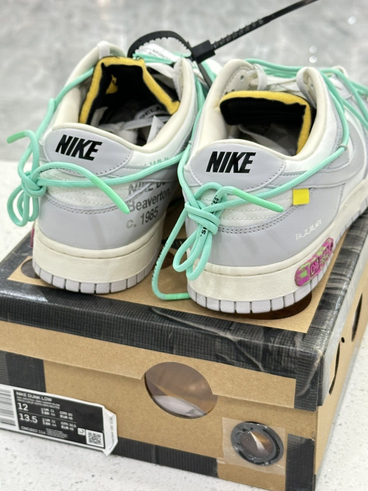 Nike × Off-White Off-White x Nike Dunk Low Lot 04 of 50 Size 12 Size US 12 / EU 45 - 4 Thumbnail