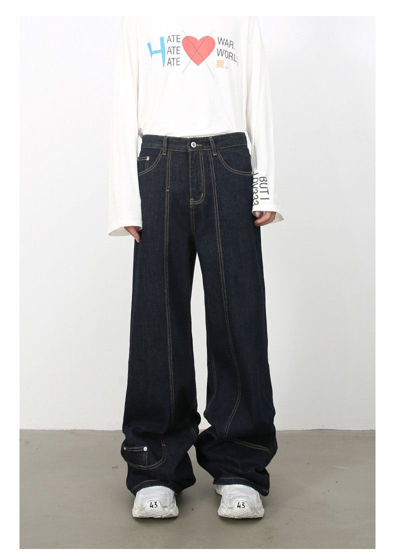 Japanese Brand × Jean American retro high street loose straight jeans for men Size US 32 / EU 48 - 1 Thumbnail