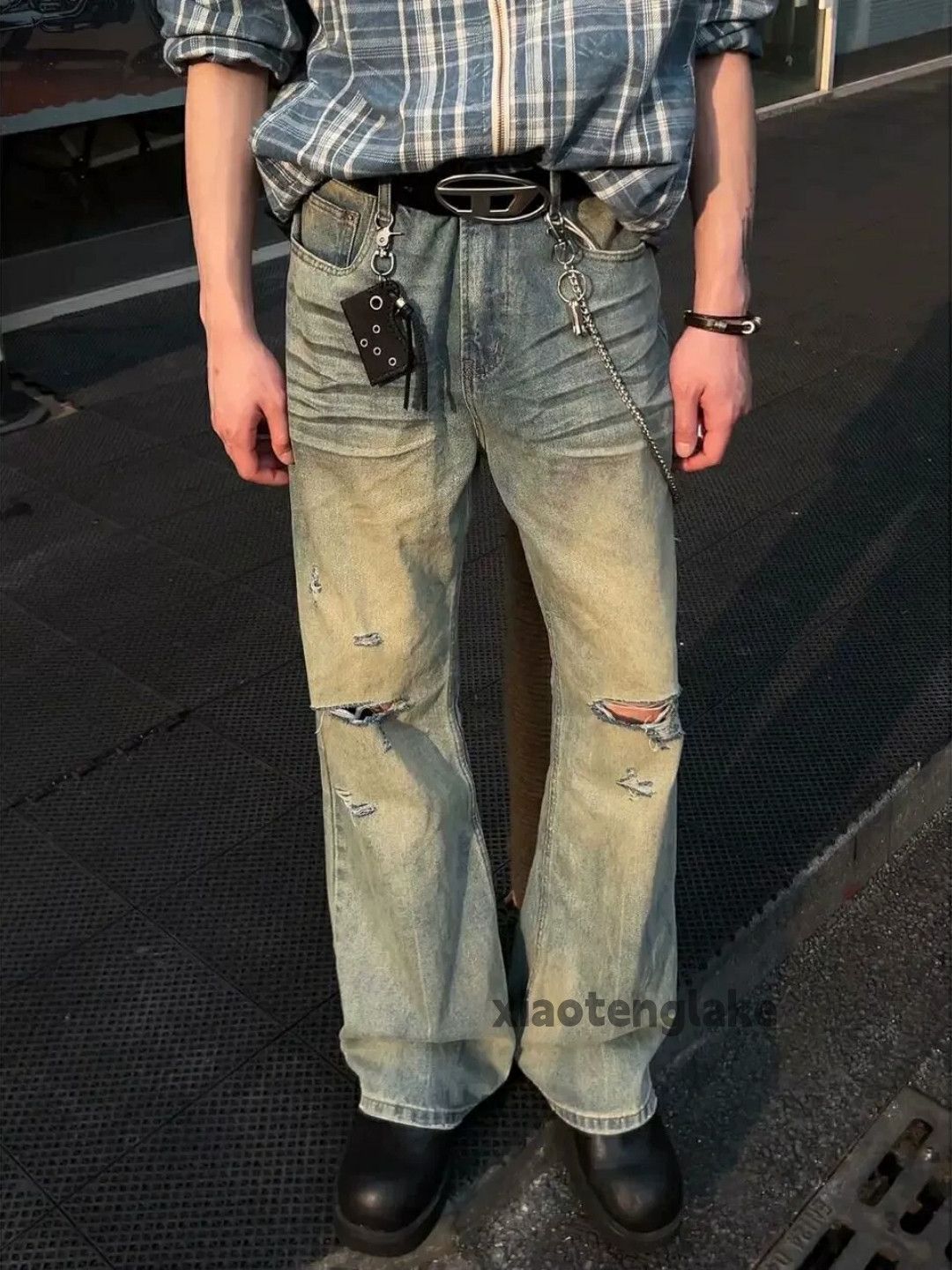 Jean × Vintage washed faded cleanfit damaged punk grunge jeans Size US 32 / EU 48 - 1 Thumbnail
