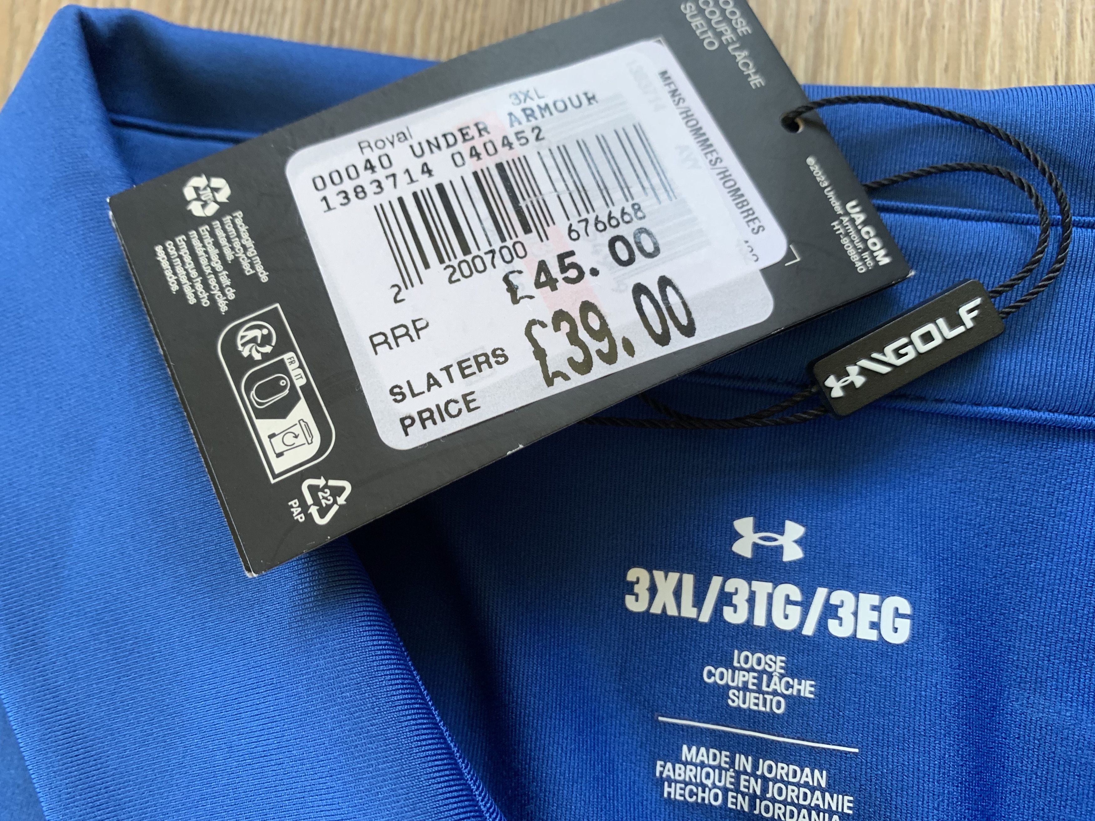 Under Armour Mens Under Armour Golf Blue Traning Polo Size US XXL / EU 58 / 5 - 7 Thumbnail