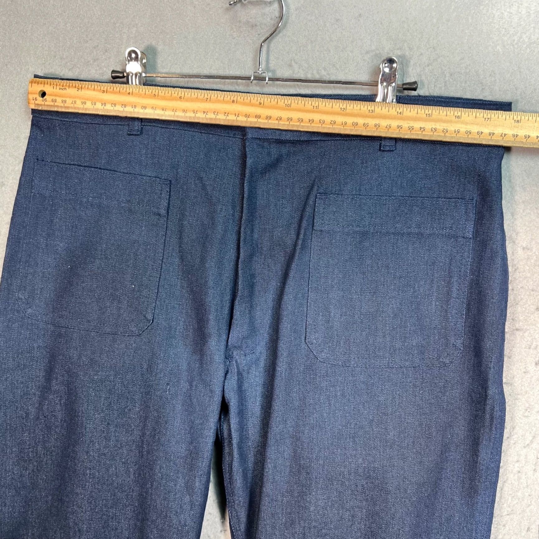 Vintage VINTAGE US Navy Mens 36R Seafarer Denim Utility Flare Leg Trousers NEW! Pants Mens 36R Blue Cotton Blend Flared Denim Dress Pants 28in Inseam Size US 36 / EU 52 - 6 Thumbnail