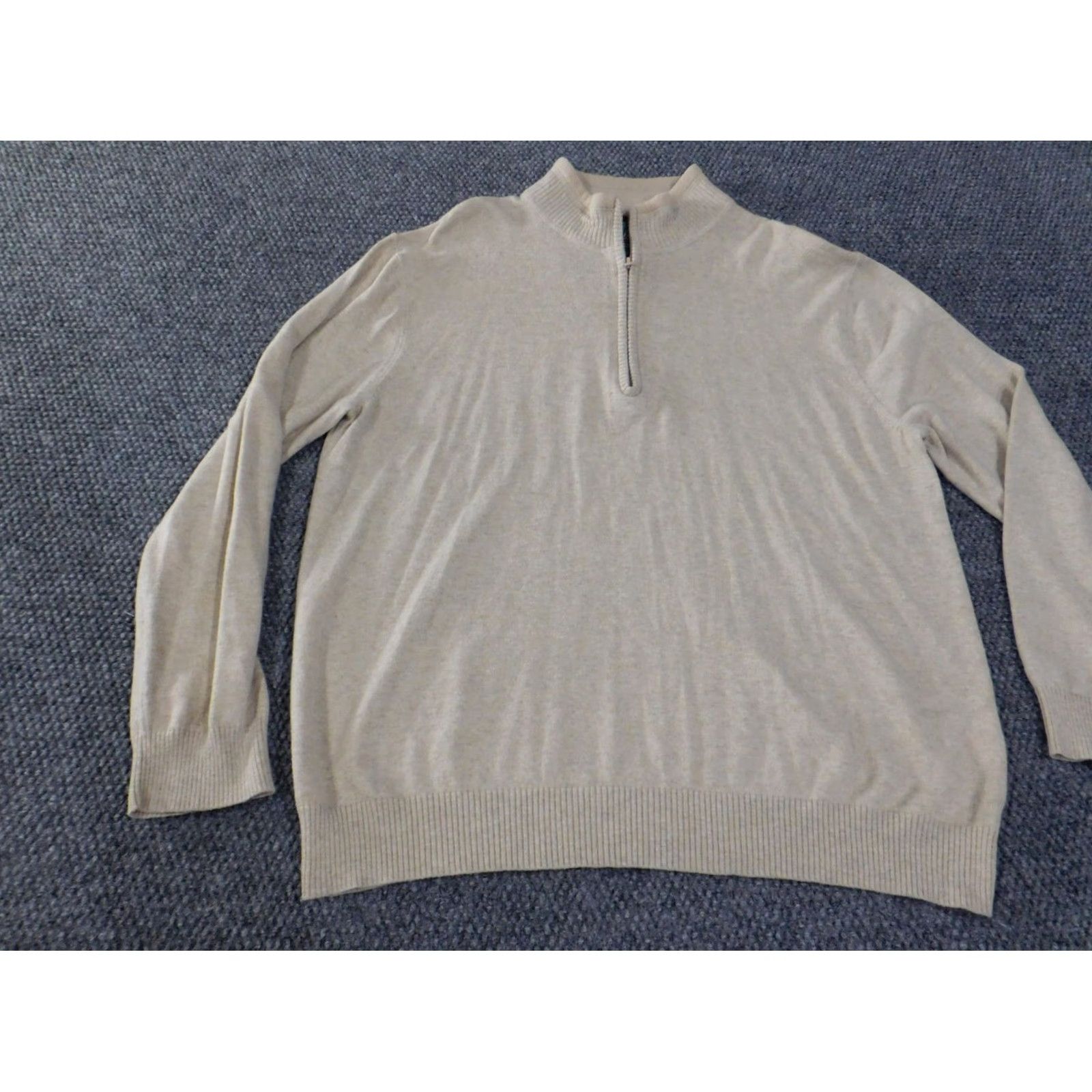 Vintage Woolrich Sweater XL Beige 1/4 Zip Pullover Knit Wool Crew Neck Men 90s Vintage Style Regular Knit Pattern Solid Size US XL / EU 56 / 4 - 3 Thumbnail