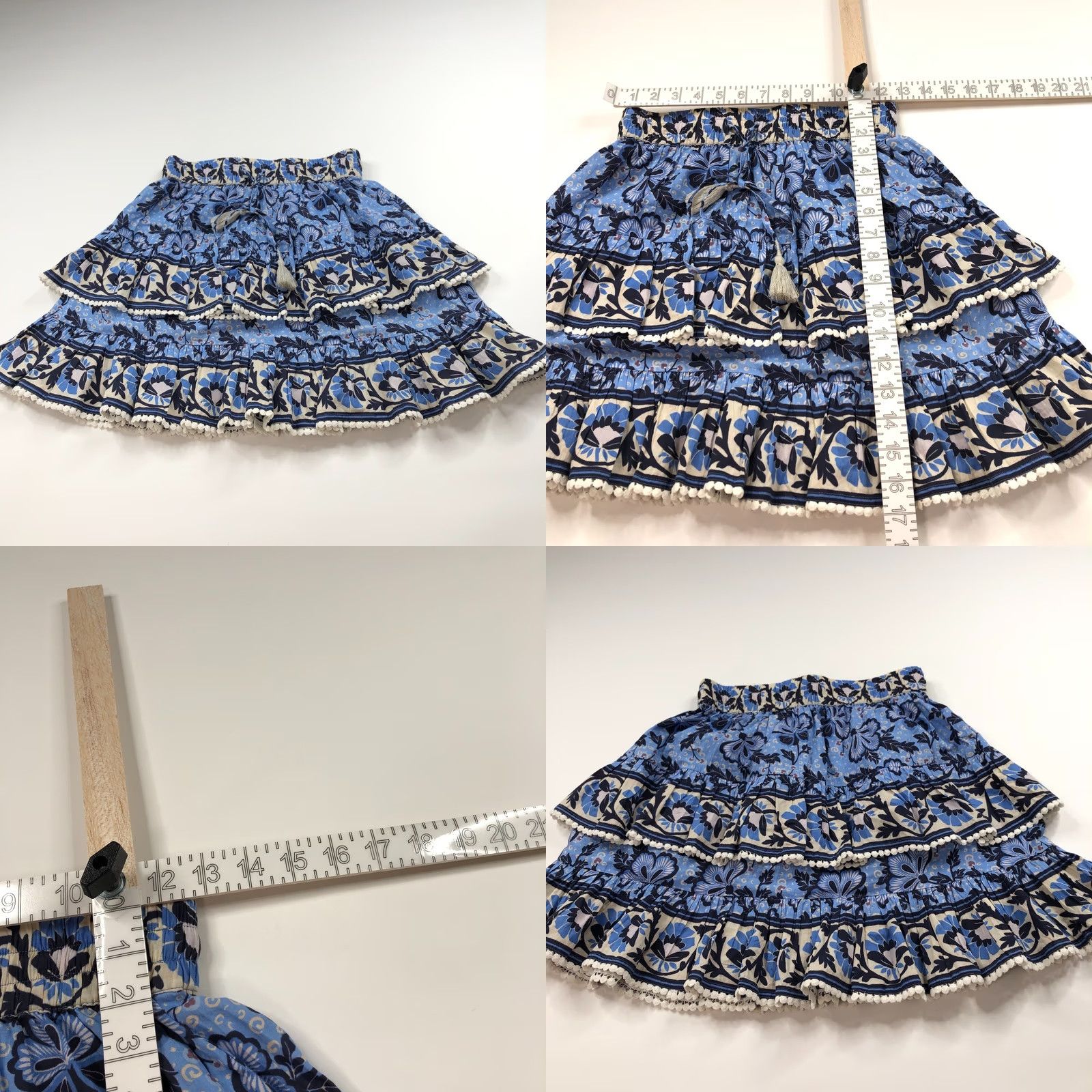 Vintage Indu XS Cotton Womens Pullover Top Blouse All Over Print 2 Pc Set Blue Size XS / US 0-2 / IT 36-38 - 8 Thumbnail