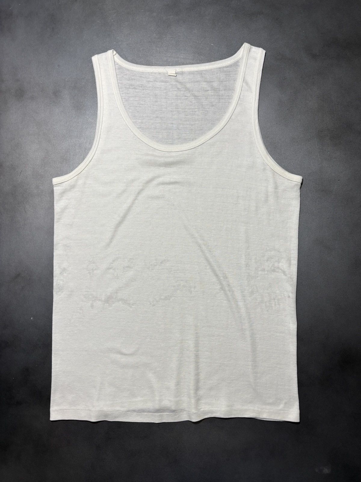Vintage 1970s Military Undershirt Thrash Vintage Paper Thin Tank Top Size US XL / EU 56 / 4 - 3 Thumbnail