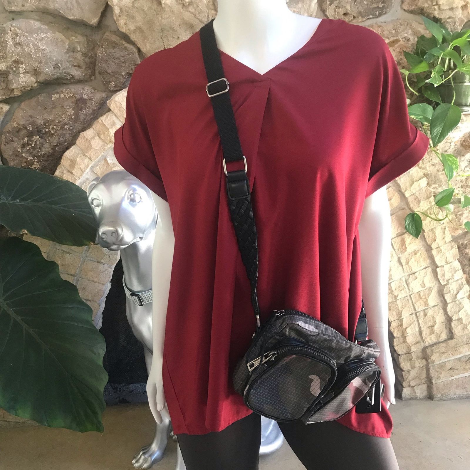 L.A.M.B. L.A.M.B. Camo Green Crossbody Bag with Zipped Pockets Size ONE SIZE - 2 Thumbnail