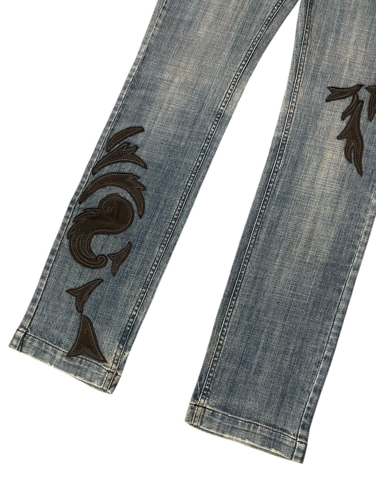 Vintage 2006 DGVI Leather Patch Wavy Brazilroxx Jeans Size US 31 - 5 Thumbnail