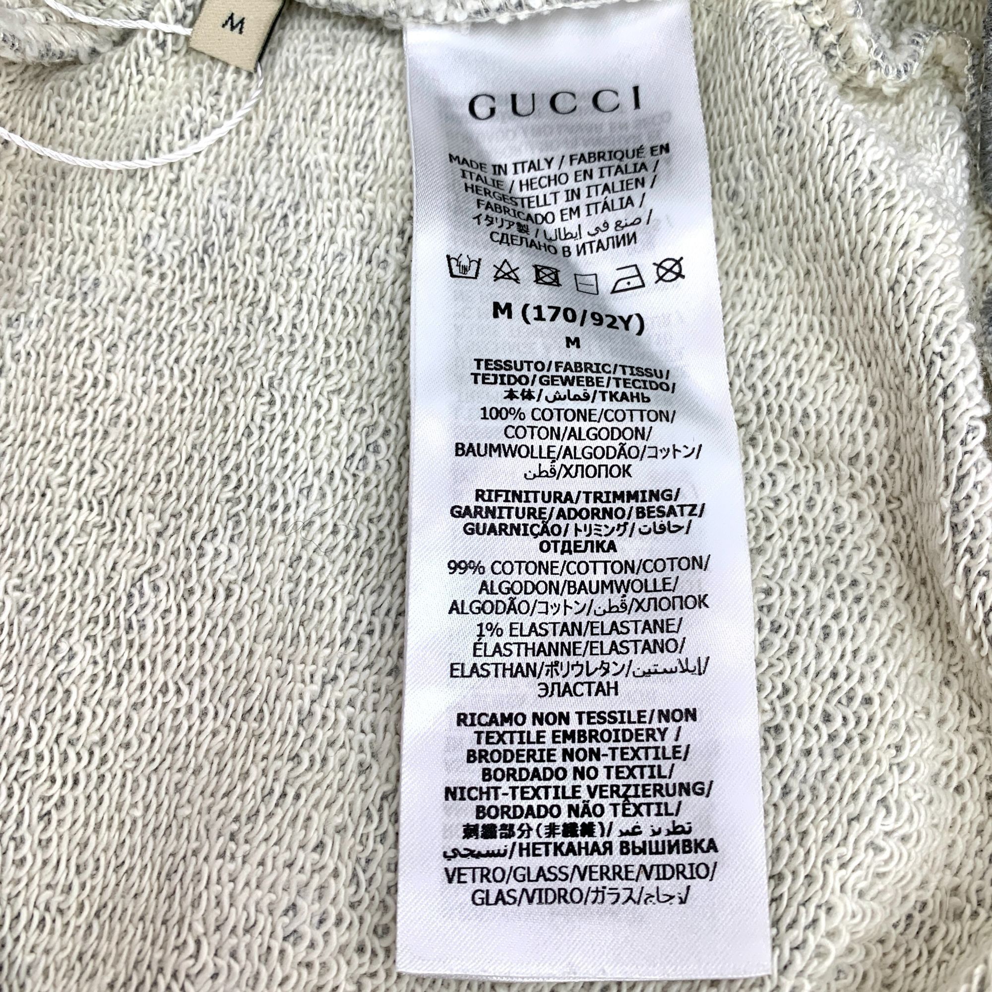 Gucci Gucci Grey Rhinestone Cotton Round-Neck Long-Sleeve Sweatshi Size M / US 6-8 / IT 42-44 - 5 Thumbnail