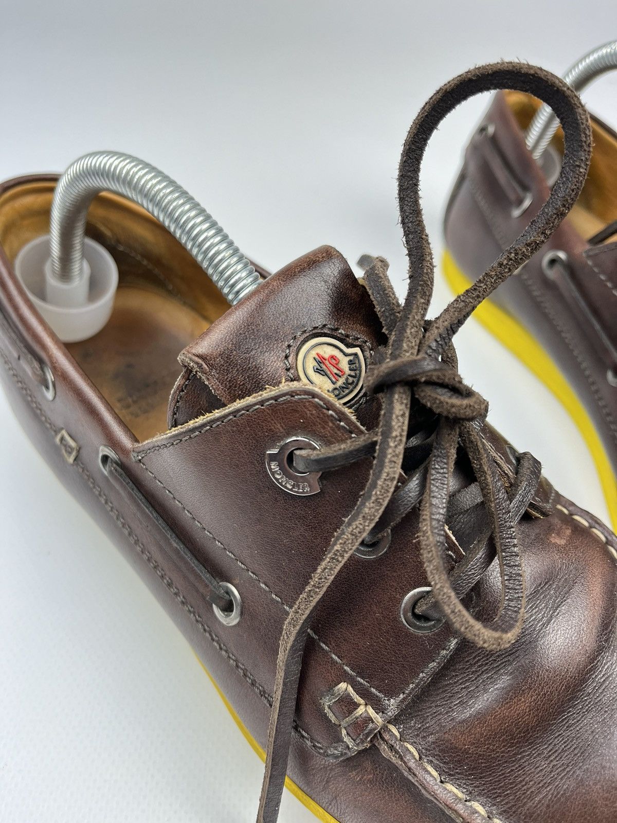 Moncler MONCLER Guadeloupe boat shoes brown leather top spider Size US 8 / EU 41 - 3 Thumbnail