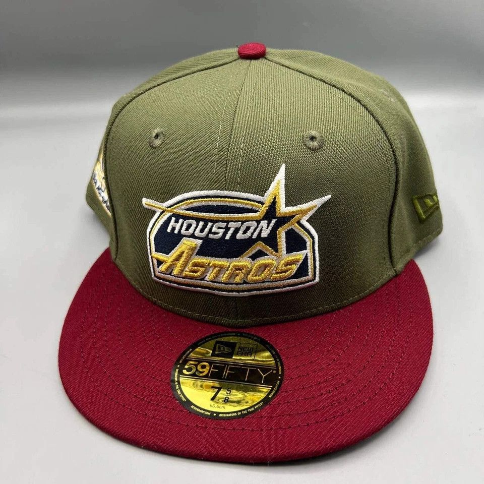 New Era Houston Astros Hat Men 7 5/8 59Fifty New Era MLB Fitted Cap Size ONE SIZE - 3 Thumbnail