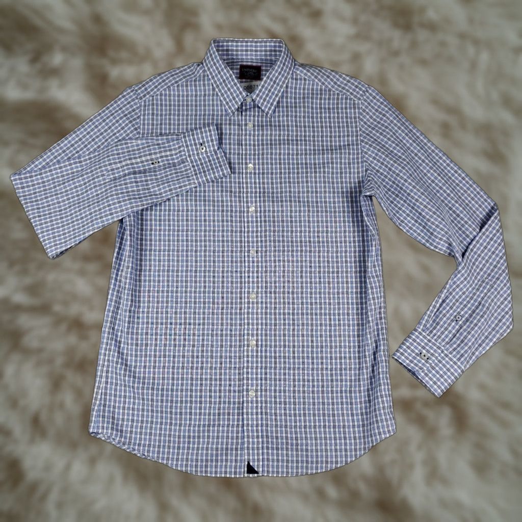 UNTUCKit UNTUCKit Shirt Mens LT Large Tall Blue Plaid Slim Fit Button Up Long Sleeve Shirt Size US L / EU 52-54 / 3 - 1 Thumbnail