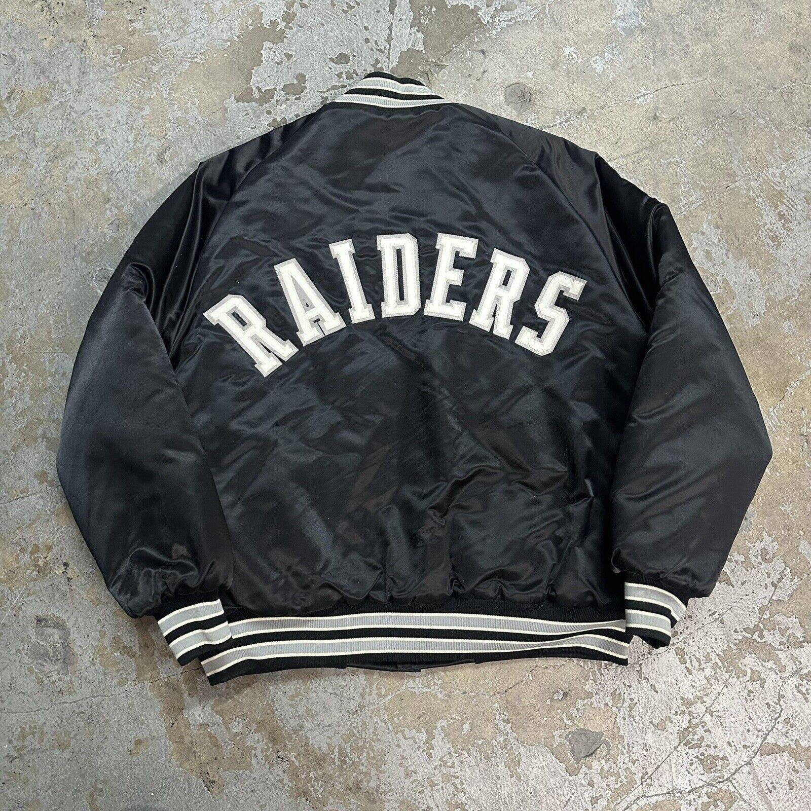 NFL × Vintage Vintage 80s Los Angeles Raiders Black Bomber Satin Jacket Size US XL / EU 56 / 4 - 4 Thumbnail