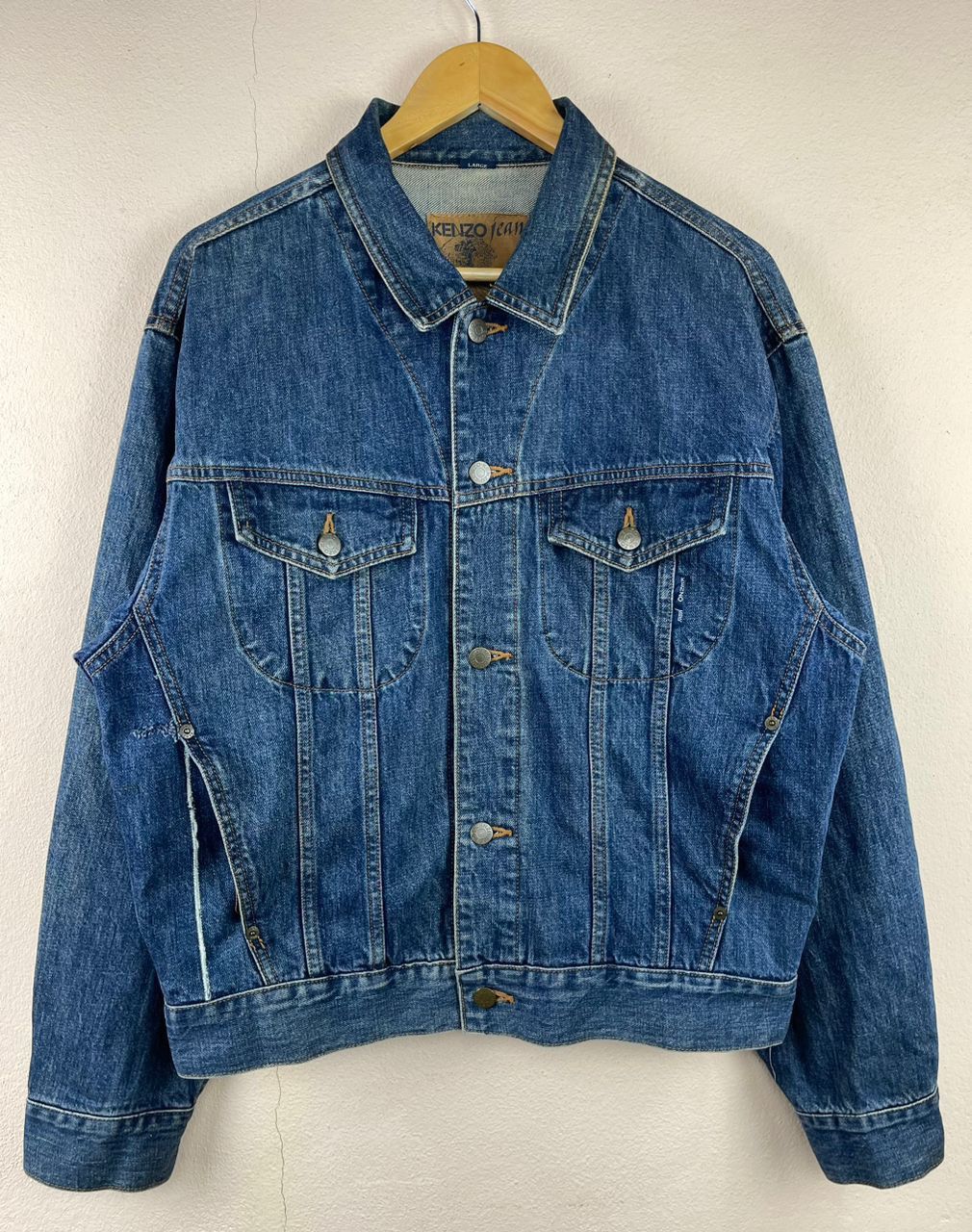 Designer × Japanese Brand × Kenzo Kenzo Jeans Distressed Denim Jacket Size US L / EU 52-54 / 3 - 2 Thumbnail