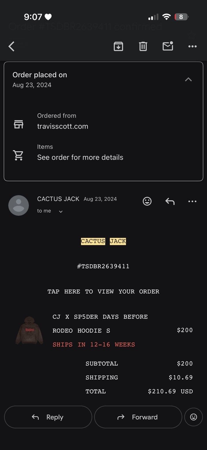 Sp5der × Travis Scott CJ X SP5DER DAYS BEFORE RODEO HOODIE Size US S / EU 44-46 / 1 - 8 Thumbnail