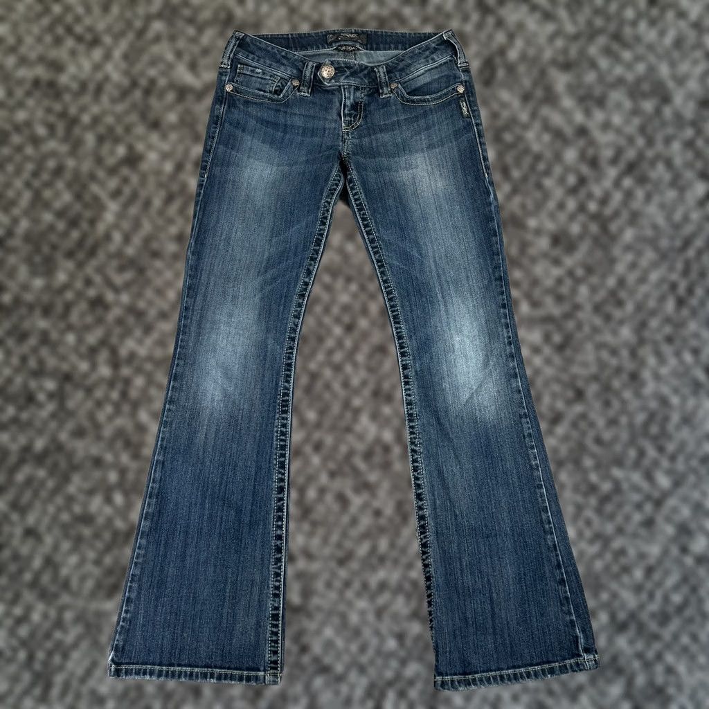 Silver Jeans Co. Silver Tuesday Bootcut Jeans Womens 28 Low Rise Dark Wash Denim Stretch Y2K Size 28" / US 6 / IT 42 - 1 Thumbnail
