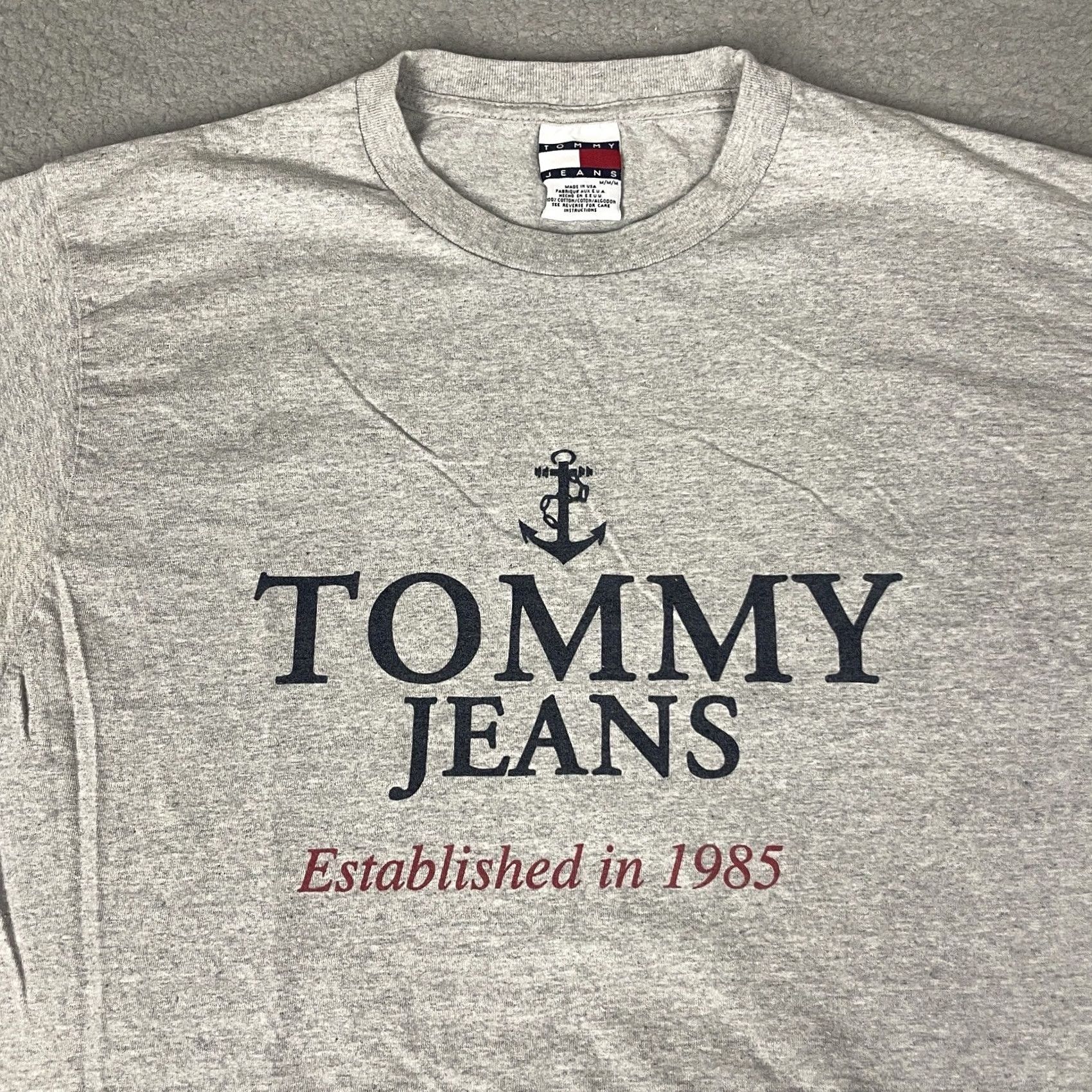 Tommy Hilfiger VINTAGE Tommy Hilfiger Shirt Mens M Gray 90s Made USA TH Tommy Jeans Logo Crew Neck Short Sleeve T-Shirt Size US M / EU 48-50 / 2 - 2 Thumbnail