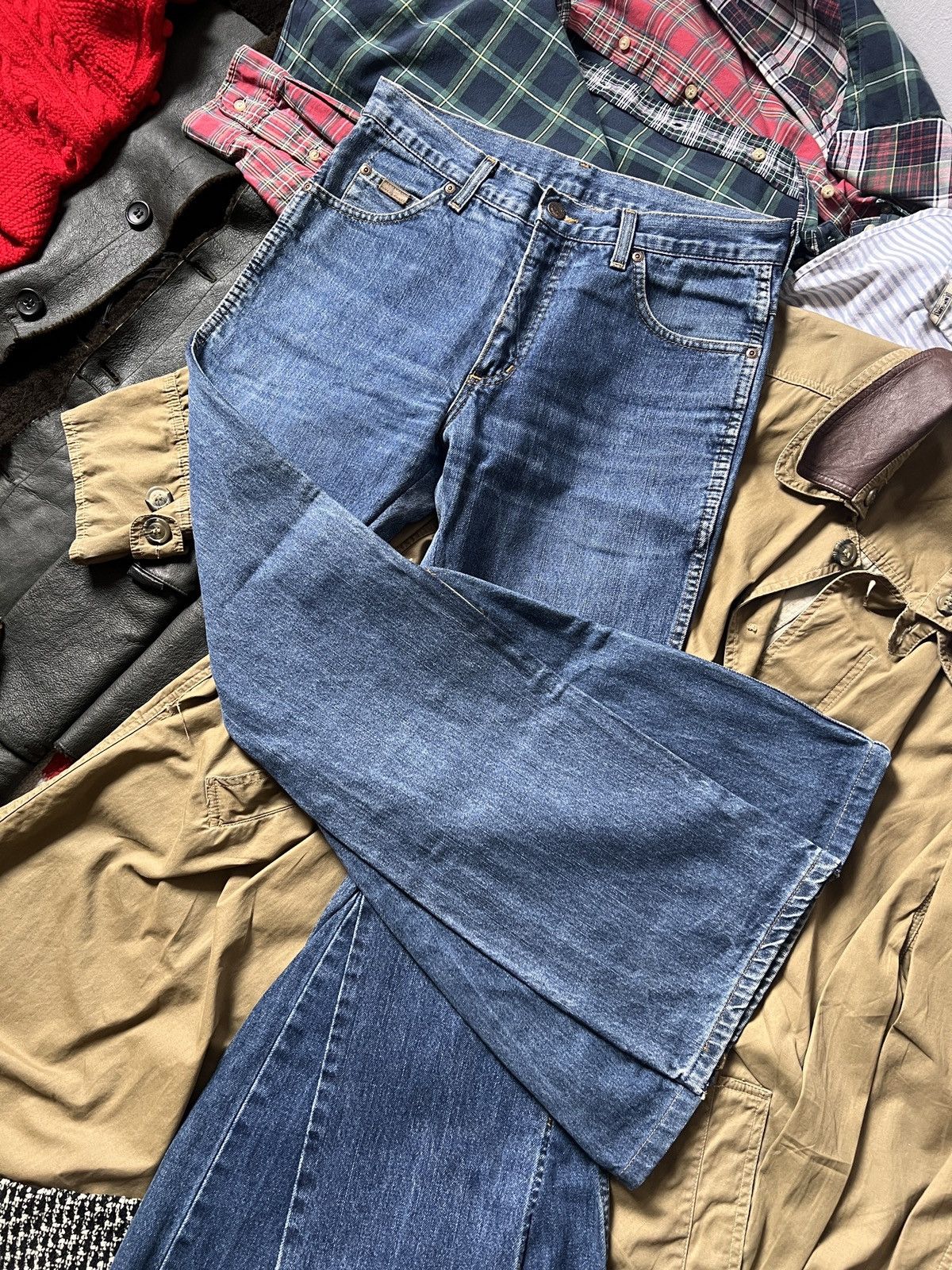 Wrangler Flared Wrangler Cowboy Y2K Jeans 32x32 Pants Size 30" / US 8 / IT 44 - 9 Thumbnail