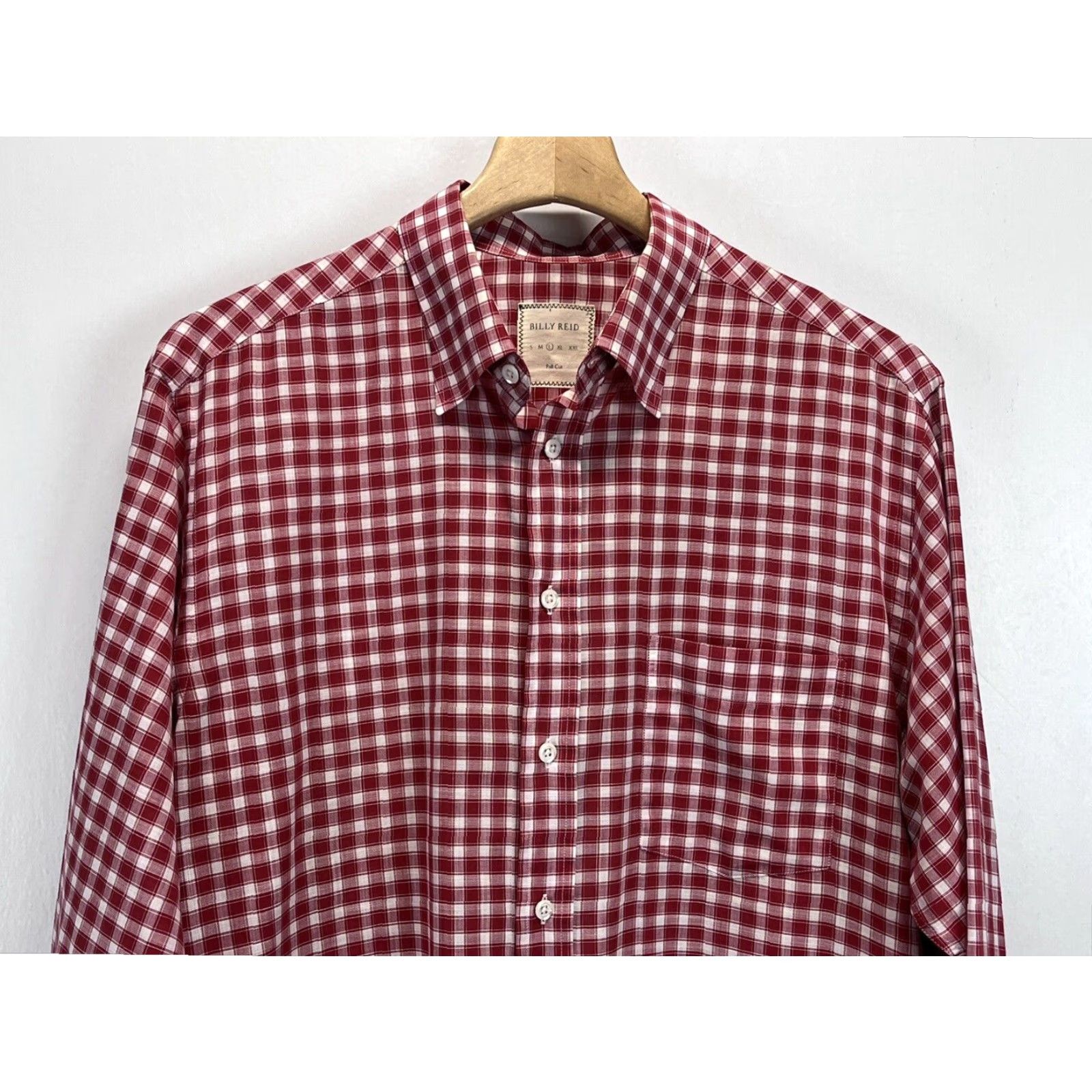 Billy Reid Billy Reid Button Down Shirt Mens Large Red White Plaid Long Sleeve Lightweight Classic Size US L / EU 52-54 / 3 - 3 Thumbnail