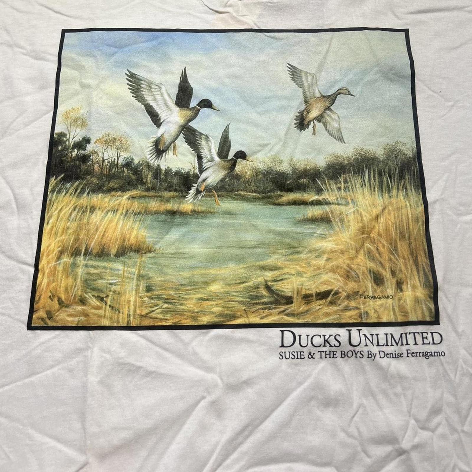 Designer 90s Ducks Unlimited Susie & The Boys By Denise Ferragamo Size US XL / EU 56 / 4 - 6 Thumbnail