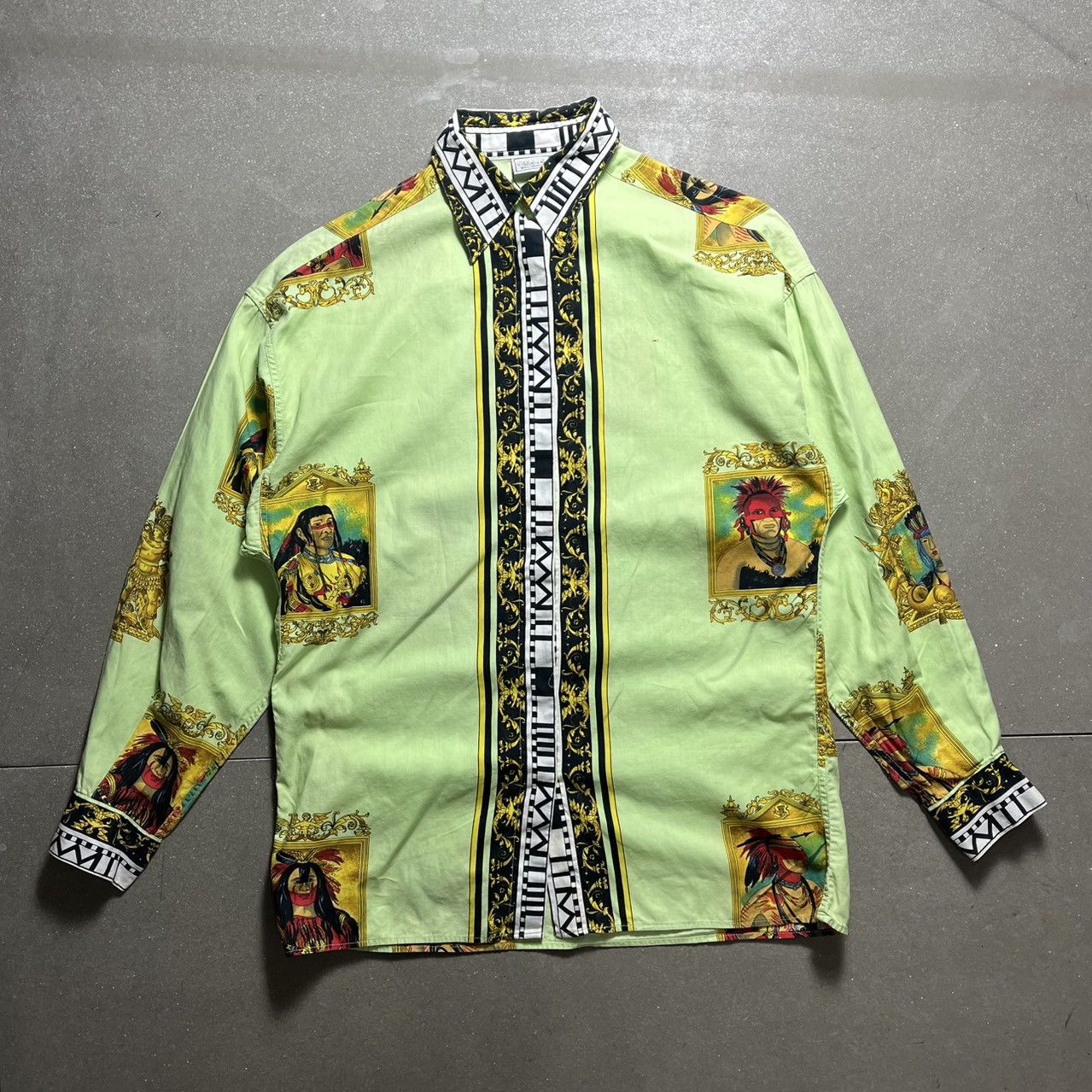 Gianni Versace Indian Printed Shirt 90s