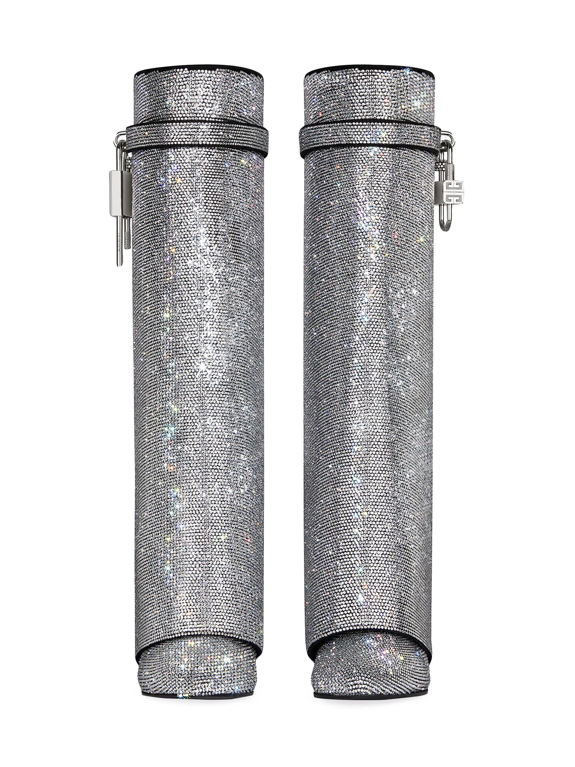 Givenchy o1srvl11e0325 Shark Lock Boots Wide Fit In Strass in Silver Size US 7.5 / IT 37.5 - 5 Thumbnail
