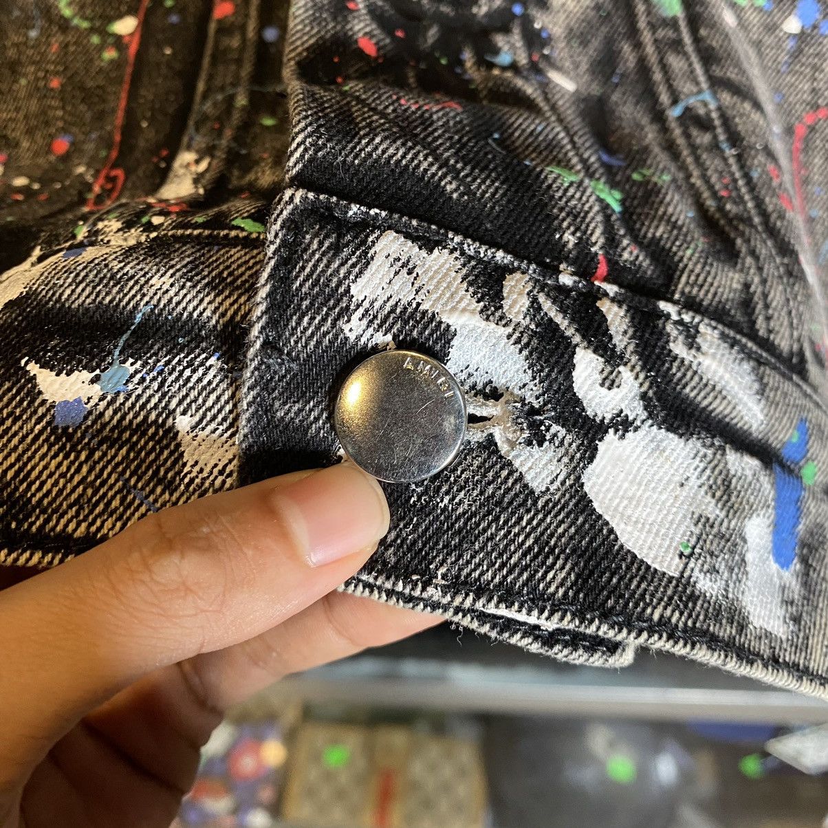 Amiri Black Graffiti Paint Splatter Denim Trucker Jacket Size US M / EU 48-50 / 2 - 8 Thumbnail