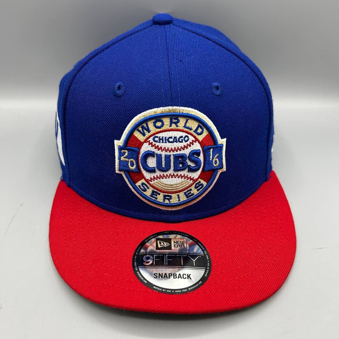 New Era Chicago Cubs Hat Men Blue World Series Snap Back Cap Wool Size ONE SIZE - 1 Thumbnail