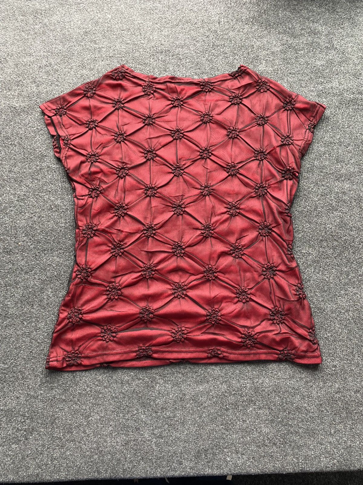 Adolfo Dominguez 🔥Designer Luxury Adolfo Dominguez Mesh Red blouse xs goth Size XS / US 0-2 / IT 36-38 - 2 Thumbnail