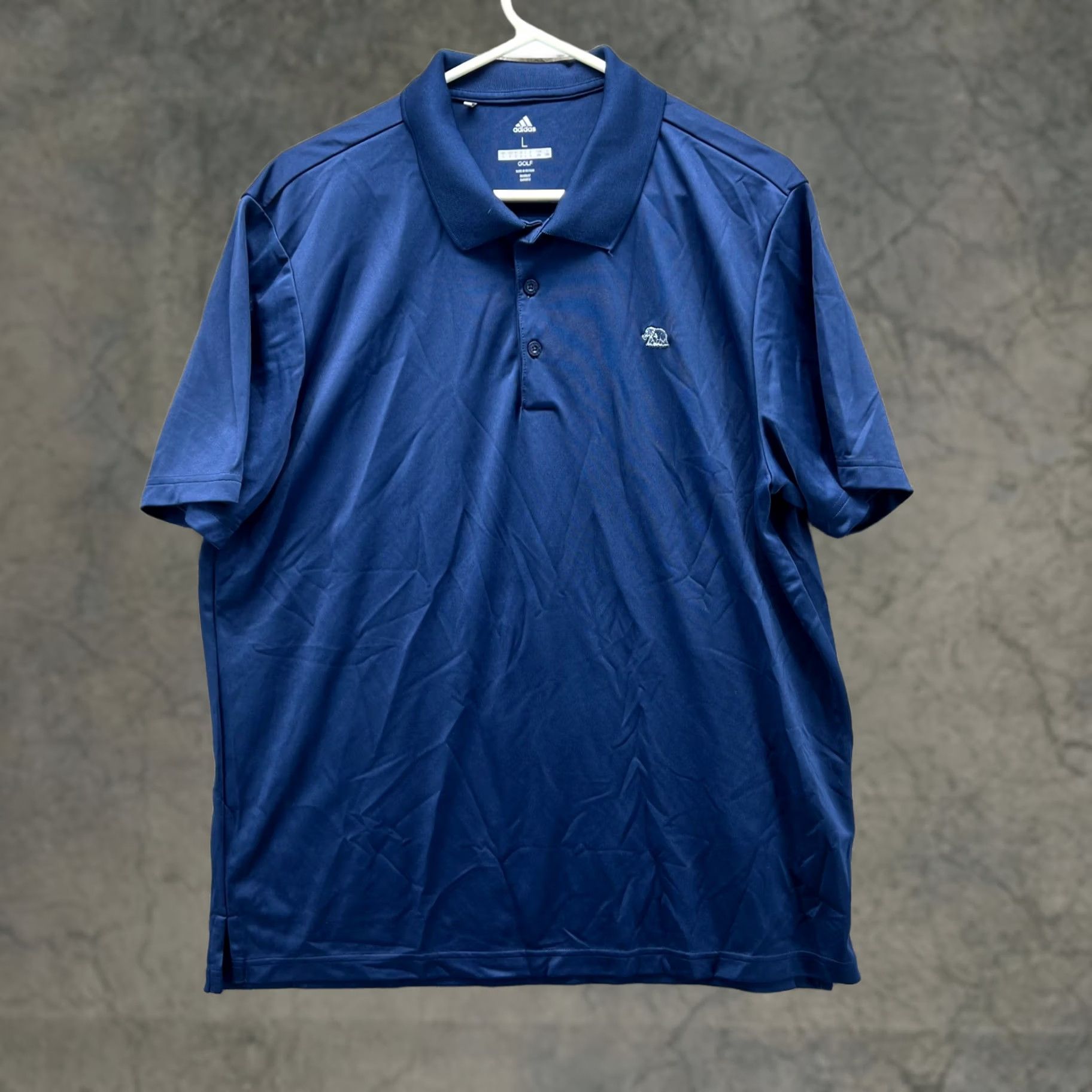 Adidas Adidas Polo Shirt Mens Large Blue Navy Knit Golf Golfer 365 Stretch Polo Shirt Adidas Golf Logo Slim Regular Casual Sports Mens Size US L / EU 52-54 / 3 - 1 Thumbnail
