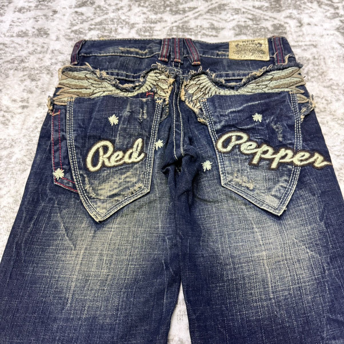Japanese Brand Vintage Red Pepper Japan Embroidery Wings Flare Jeans Size 26" / US 2 / IT 38 - 5 Thumbnail