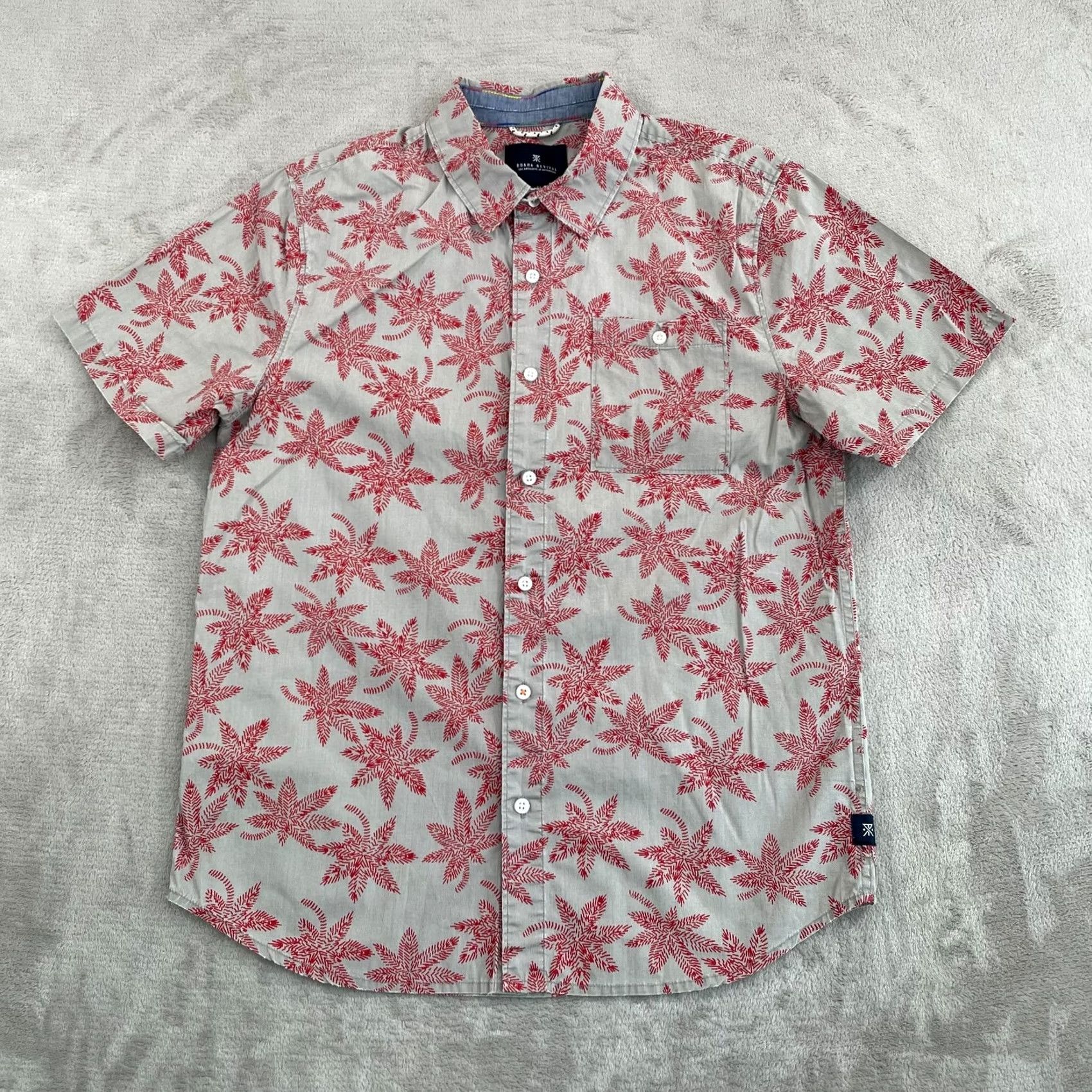 Roark Roark Revival Shirt Men M Gray Floral Short Sleeve Button-Up Hawaiian NWOT Size US M / EU 48-50 / 2 - 4 Thumbnail