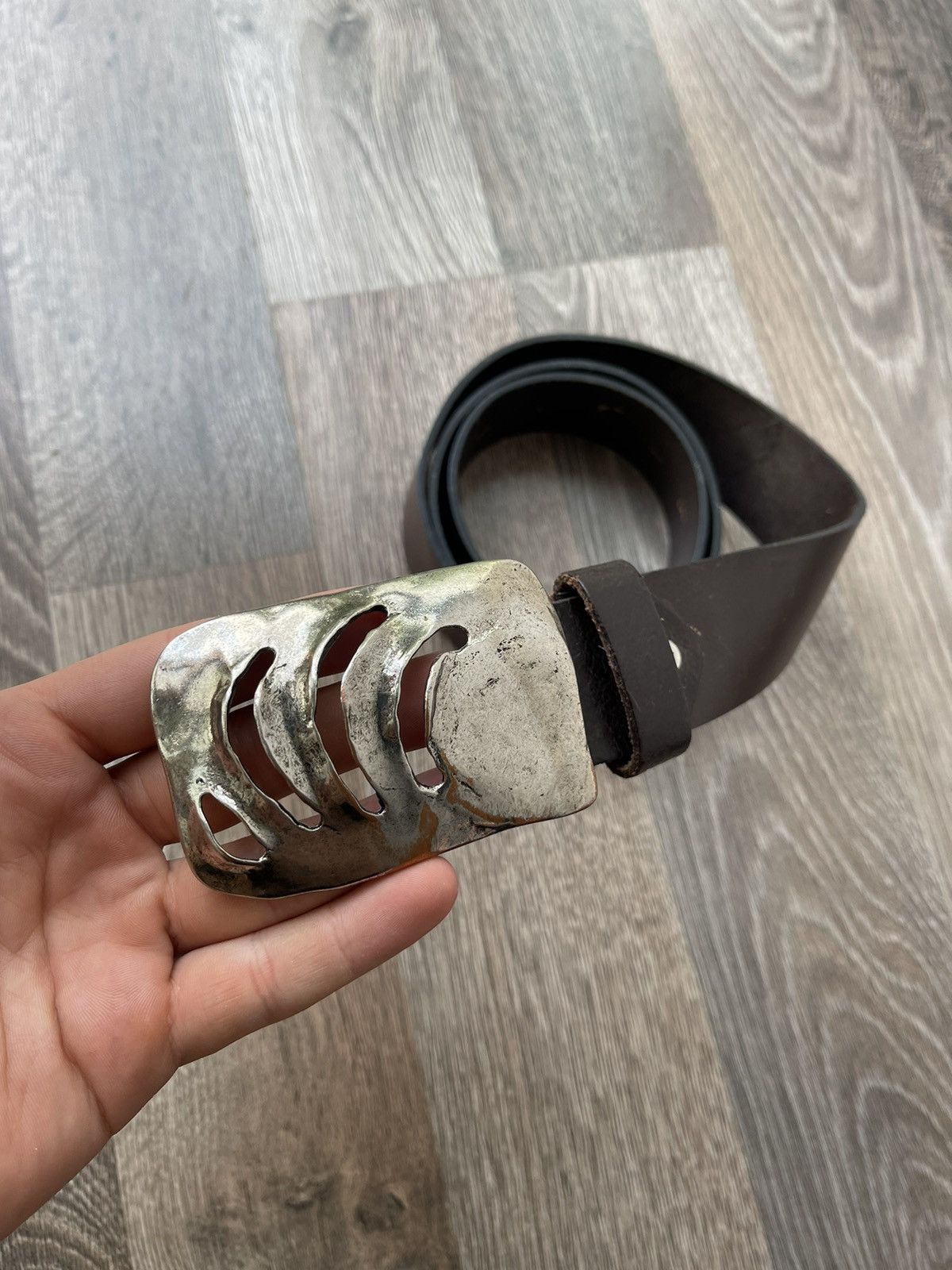 Leather × Vintage Rare Leather Belt Vittozzi Made in Italy Size ONE SIZE - 2 Thumbnail